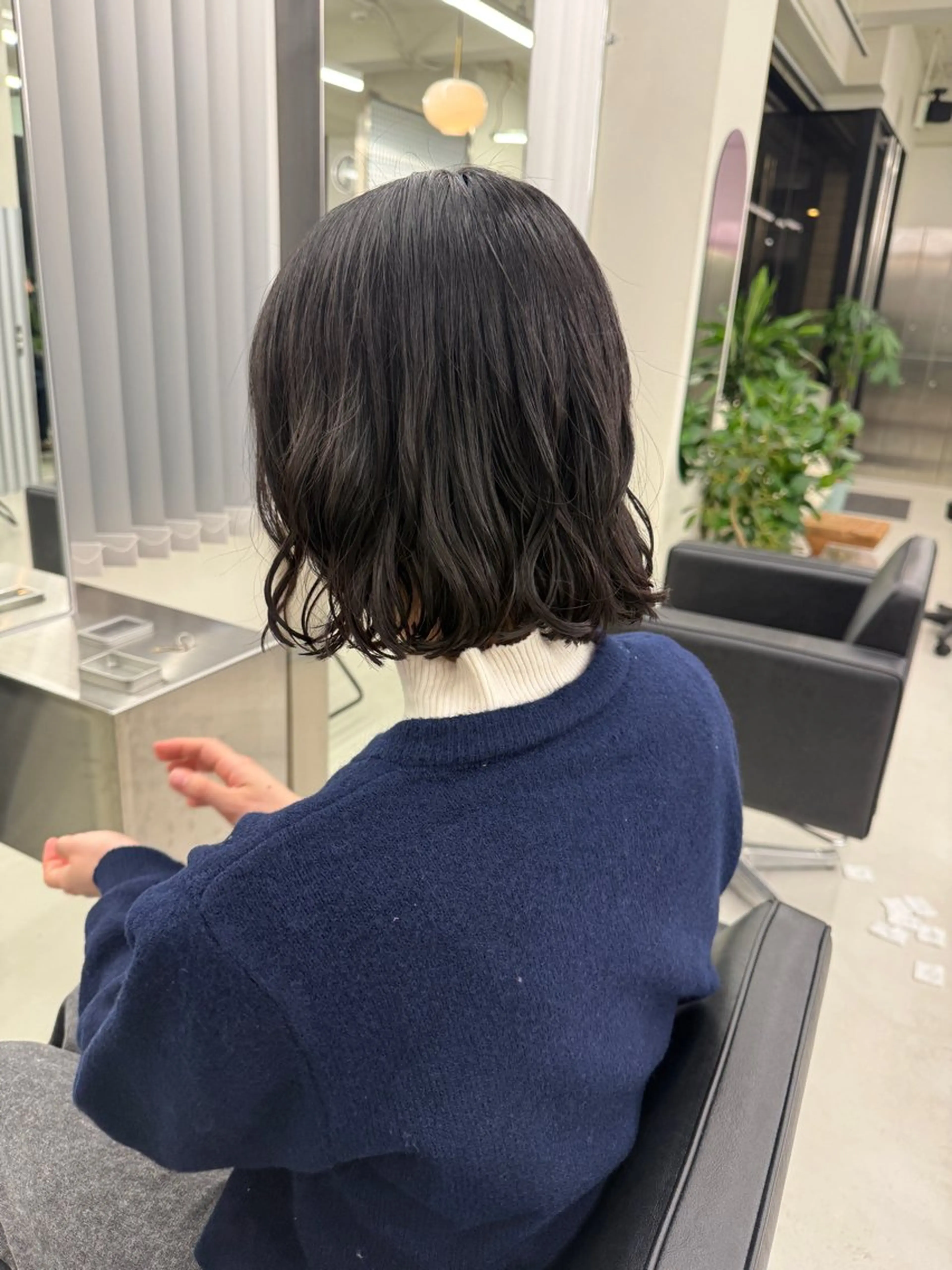 ミディアム カラー パーマ カット パーマ 表参道/赤み無し 透明感 colorのヘアスタイル