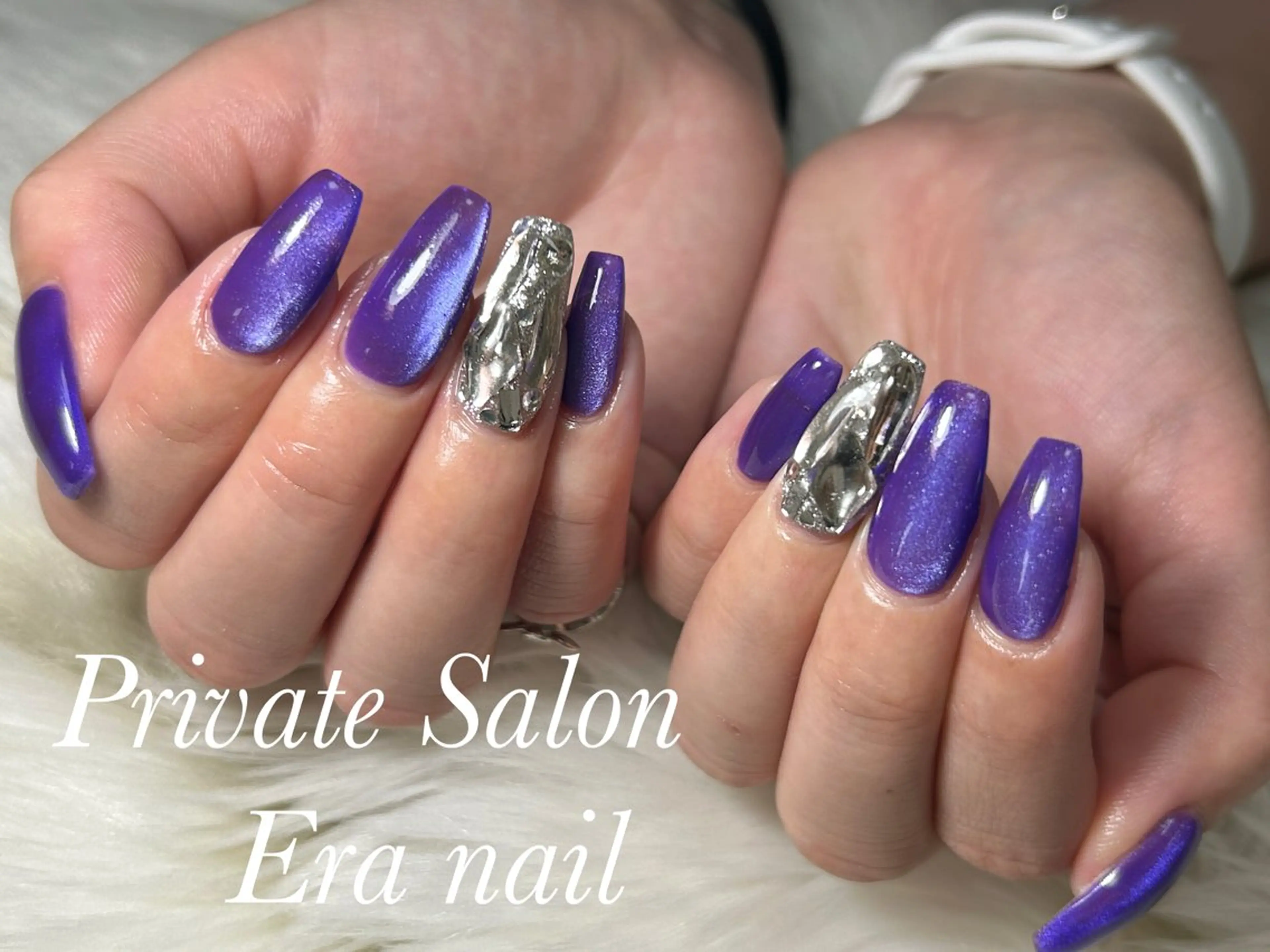 ネイル マグネットネイル マグネットワンカラー ワンカラーネイル ハンドネイル Era nailのネイルデザイン