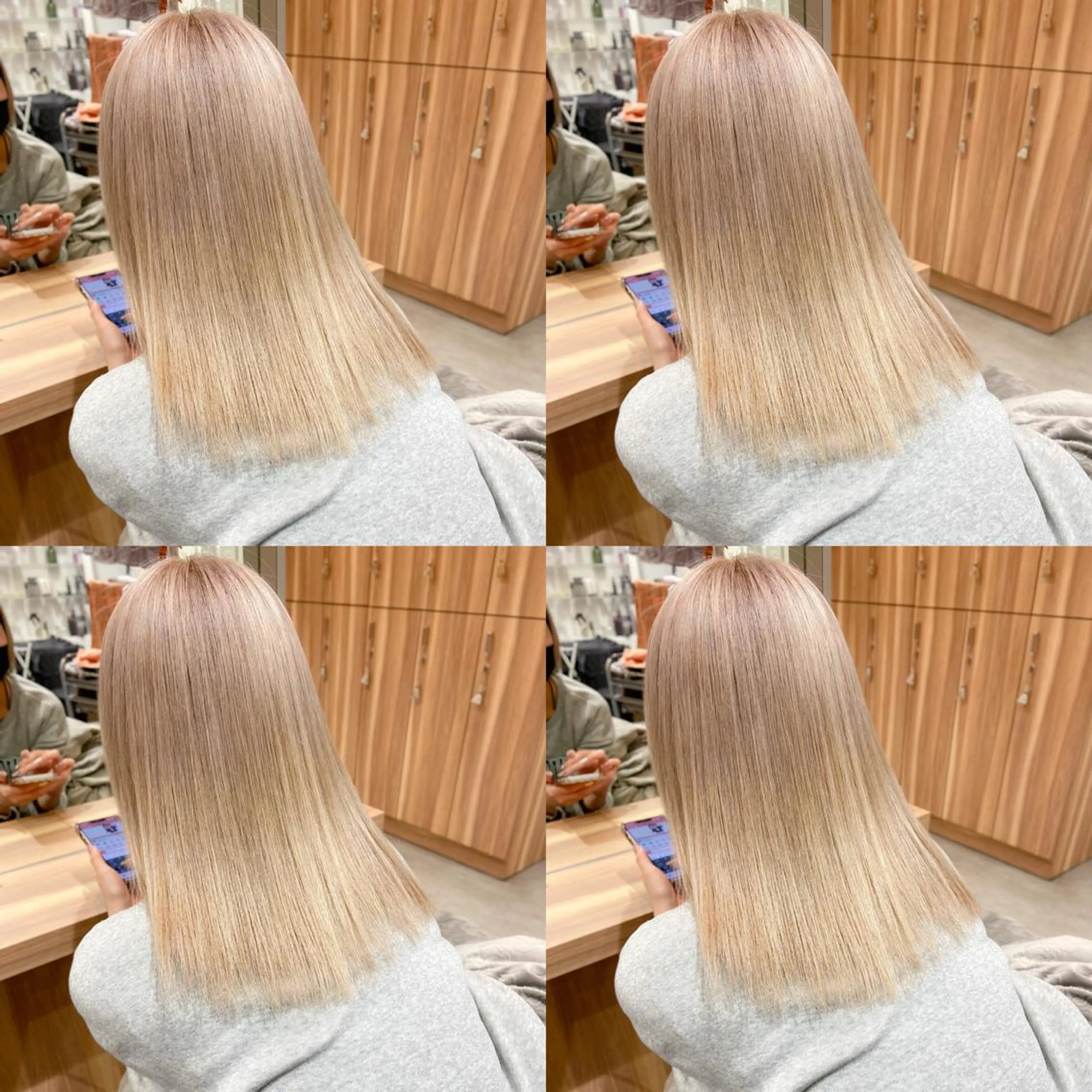 セミロング カラー ブリーチ カット トリートメント 竹内啓太 ボブのヘアスタイル