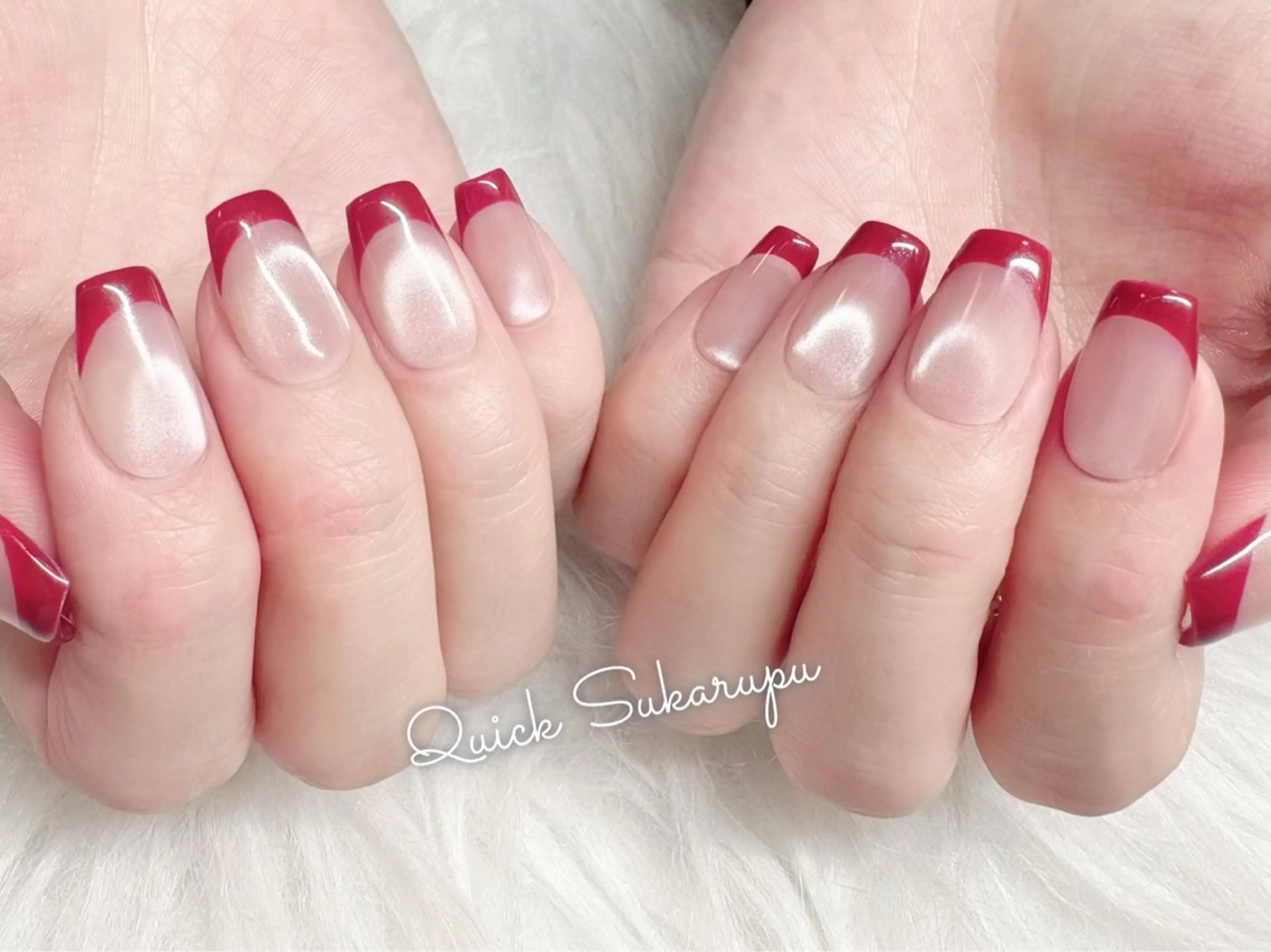 (オフあり) ミディアム日本初クイックスカルプ ワンカラー/グラデーション/フレンチ ¥5980—¥3980の写真