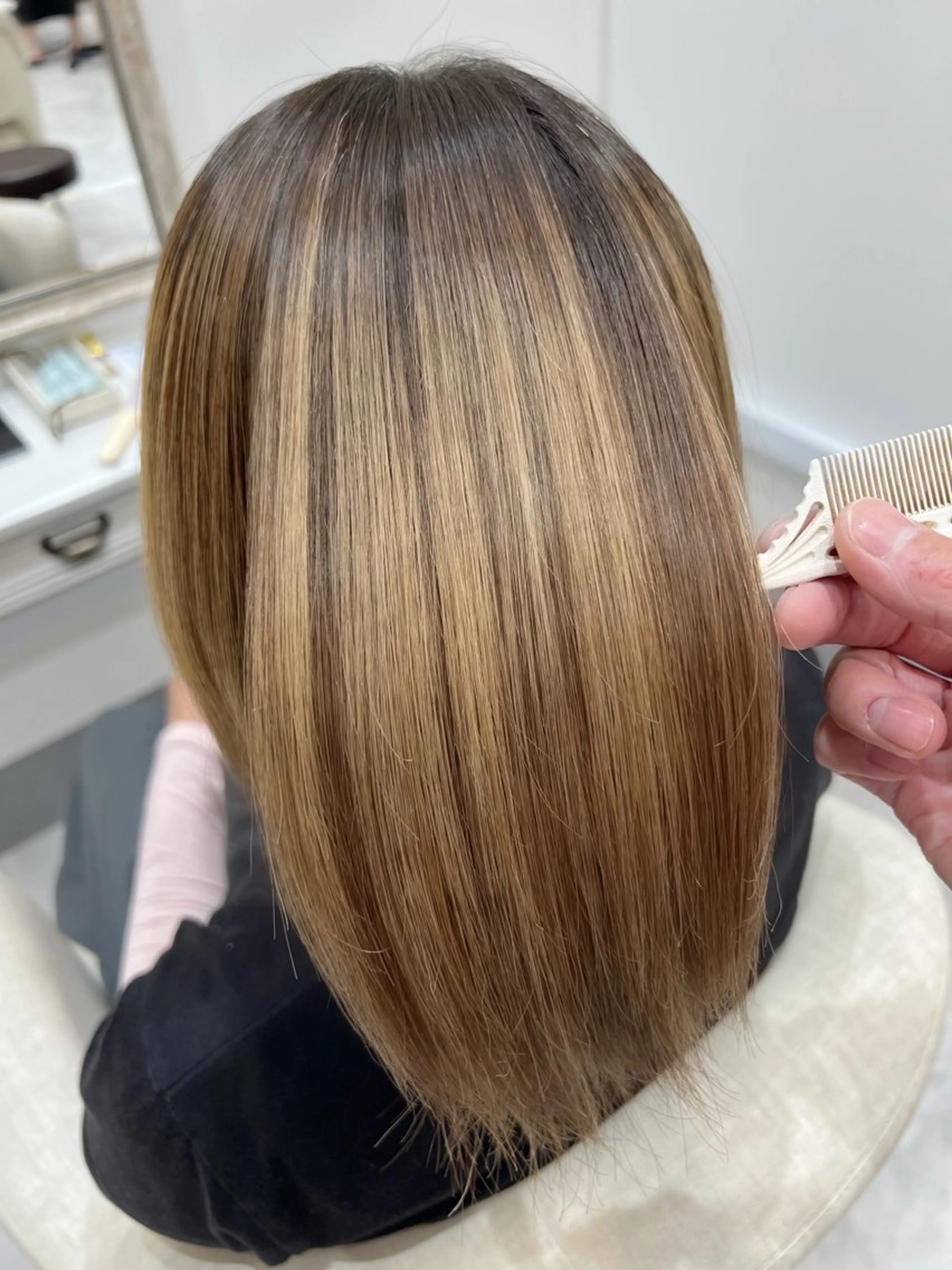 ミディアム カット 縮毛矯正 トリートメント 縮毛矯正×艶カラー /中村勇太のヘアスタイル