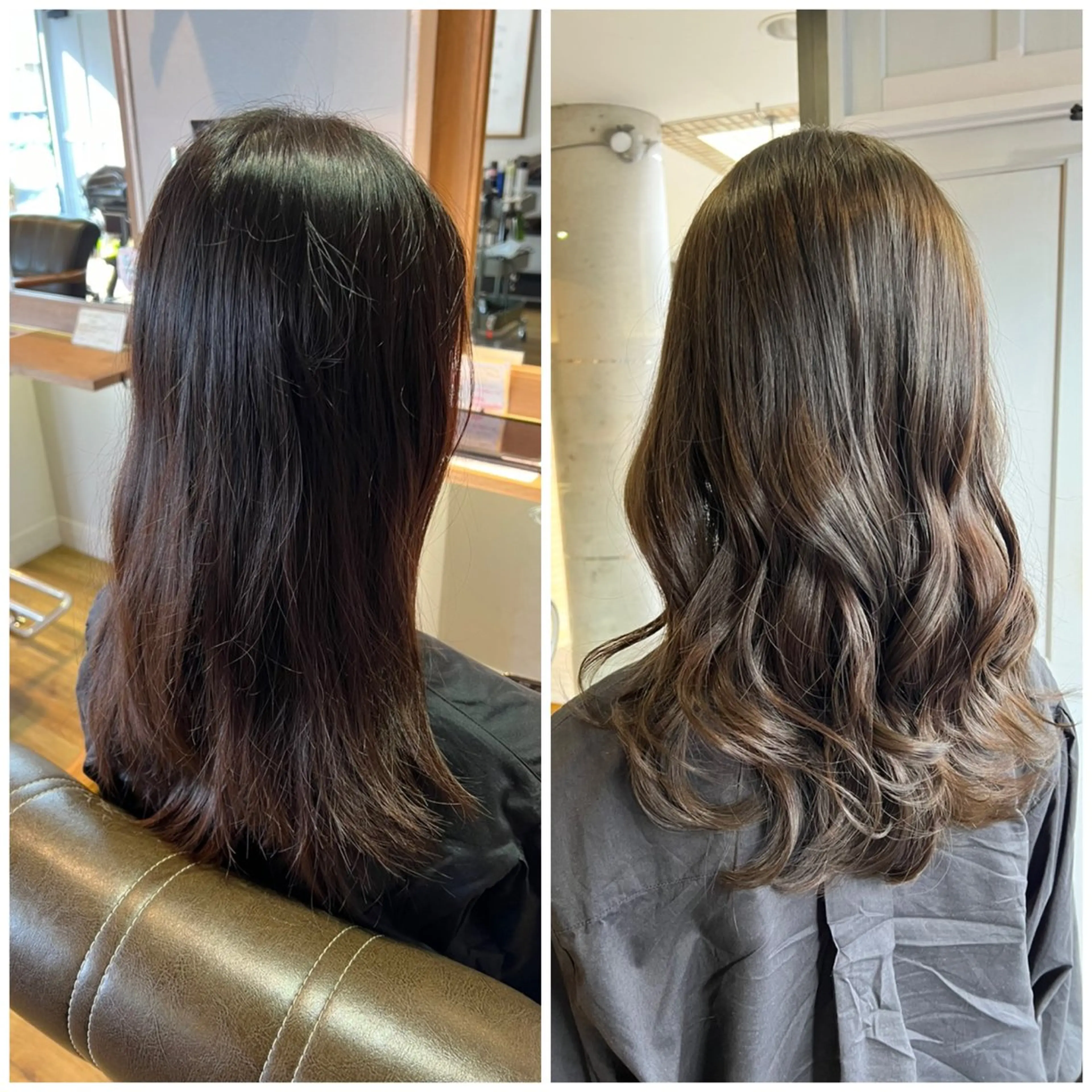 ロング カラー ベージュカラー オリーブベージュ ヘアカラー トリートメント ツキダテ ユイのヘアスタイル