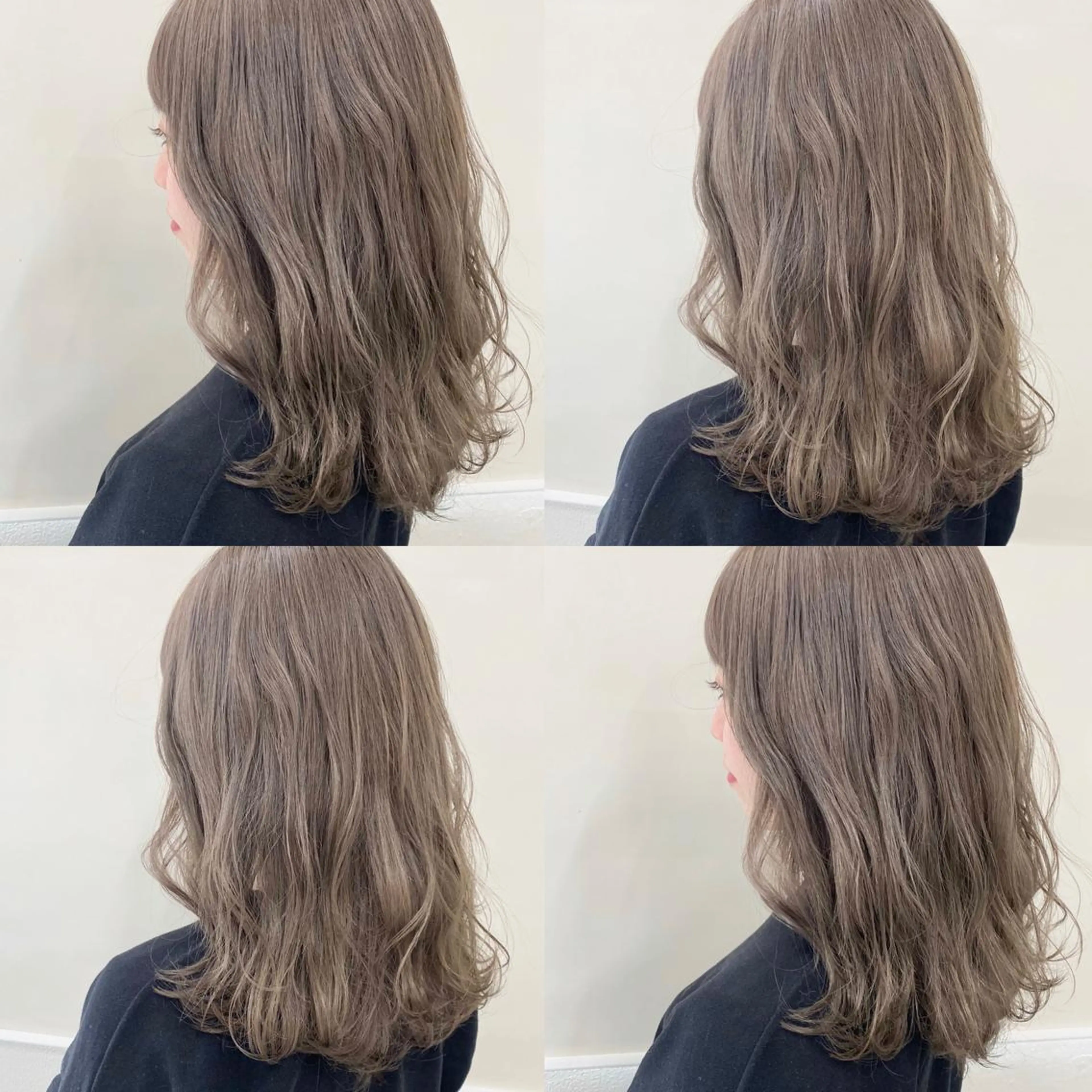 セミロング ヘアカラー エクステ ハイトーン 💭黒崎ハルカのヘアスタイル