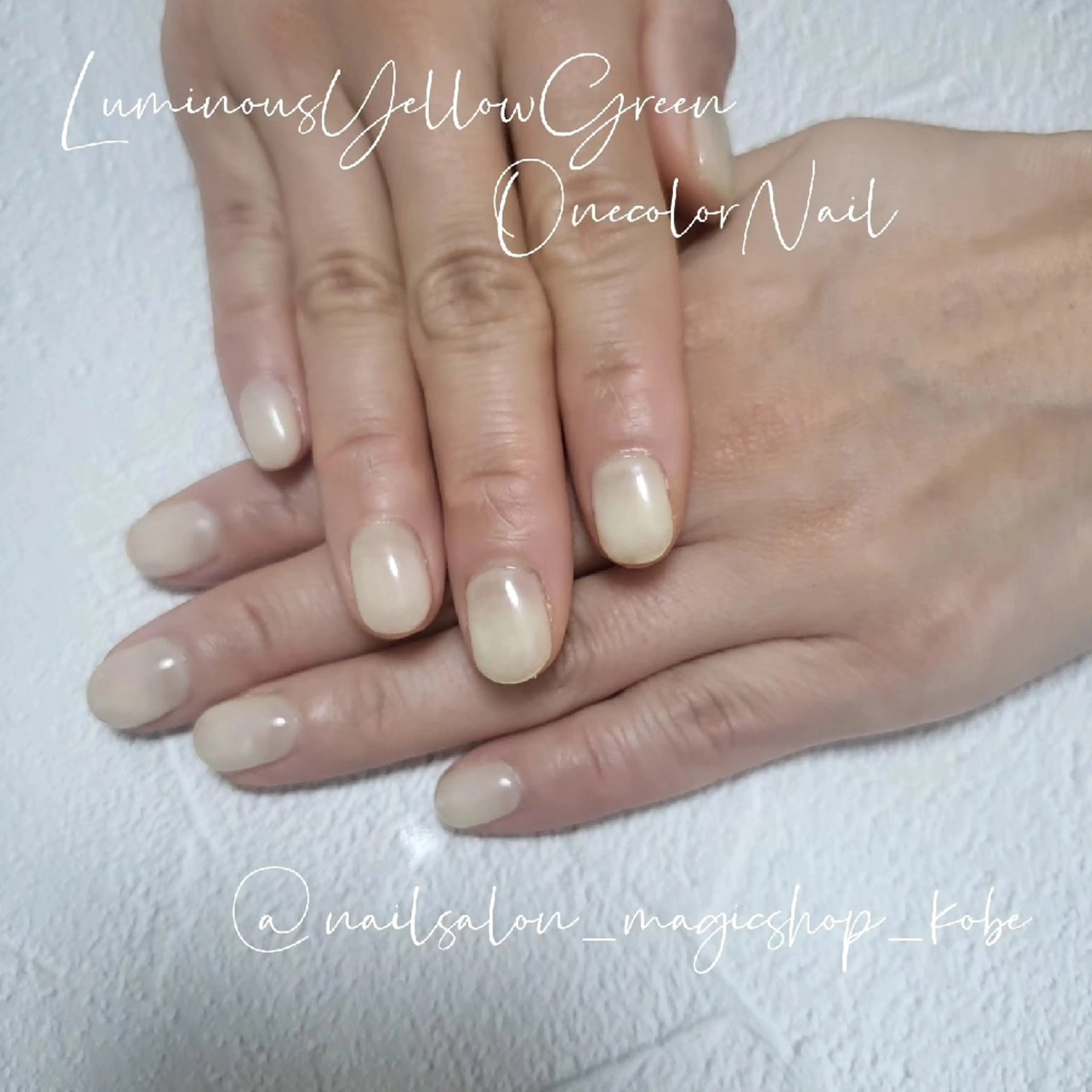 ネイル ジェルネイル グリーン ワンカラーネイル ソフトジェル ハンドネイル Nailsalon MagicShopのネイルデザイン