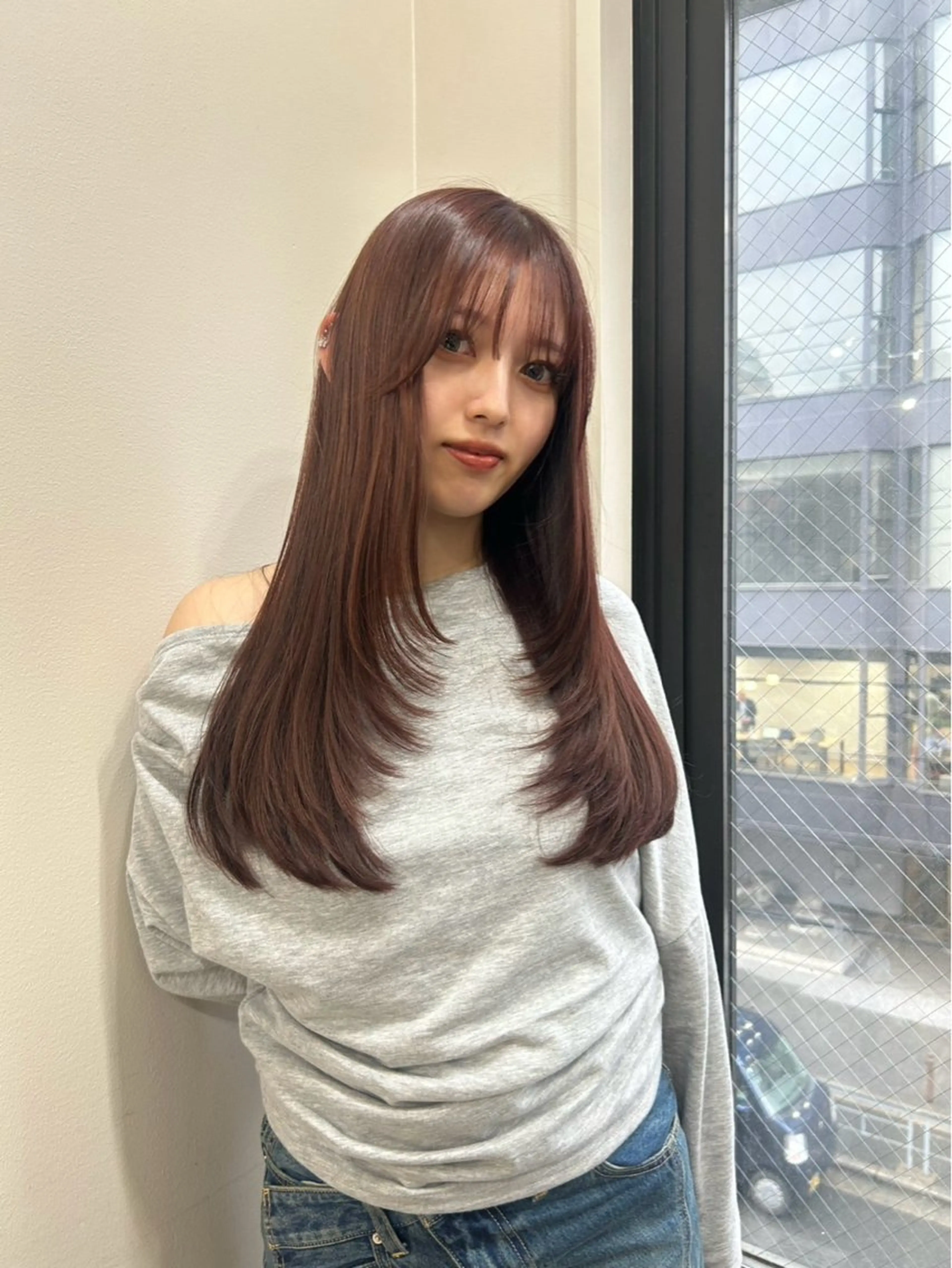 ロング カット ヘアカラー トリートメント えり 堀江/ボブ /透明感/レイヤーのヘアスタイル