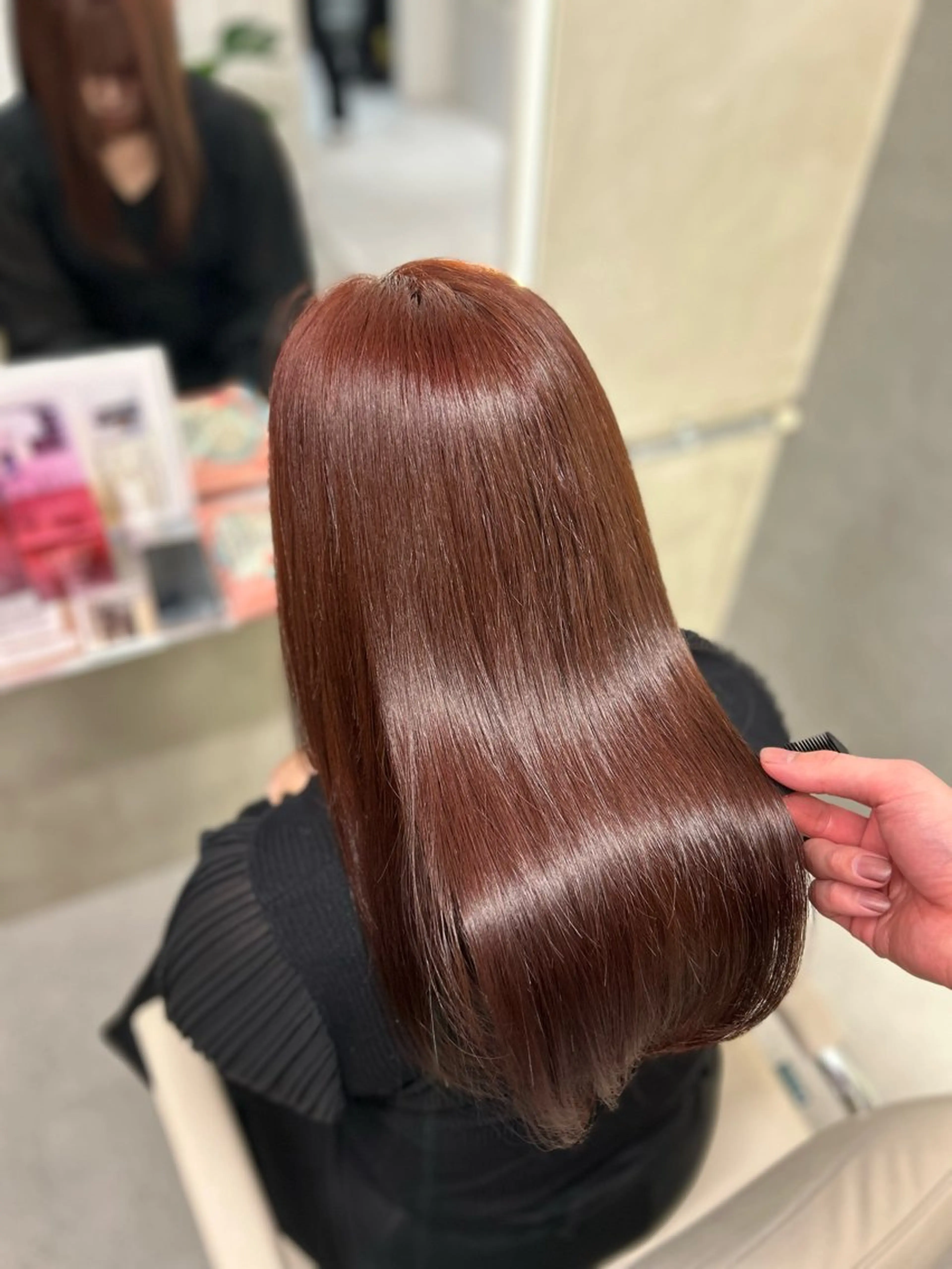 セミロング カット ヘアカラー トリートメント 阿倍野/髪質改善 /縮毛矯正/坪田幸広のヘアスタイル