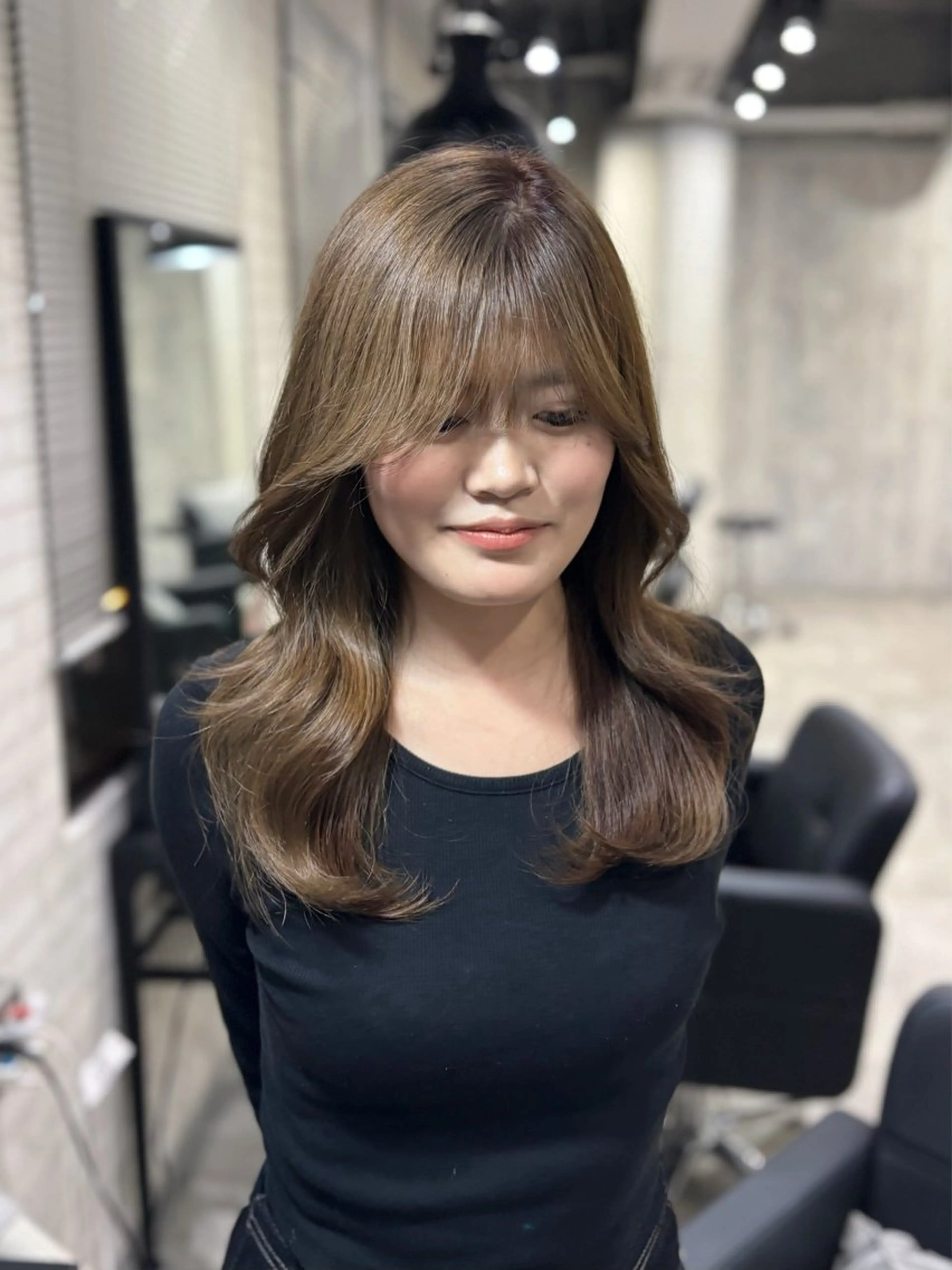 ロング カラー 透明感カラー カット ヘアカラー トリートメント shiori/透明感 /顔周り/髪質改善のヘアスタイル