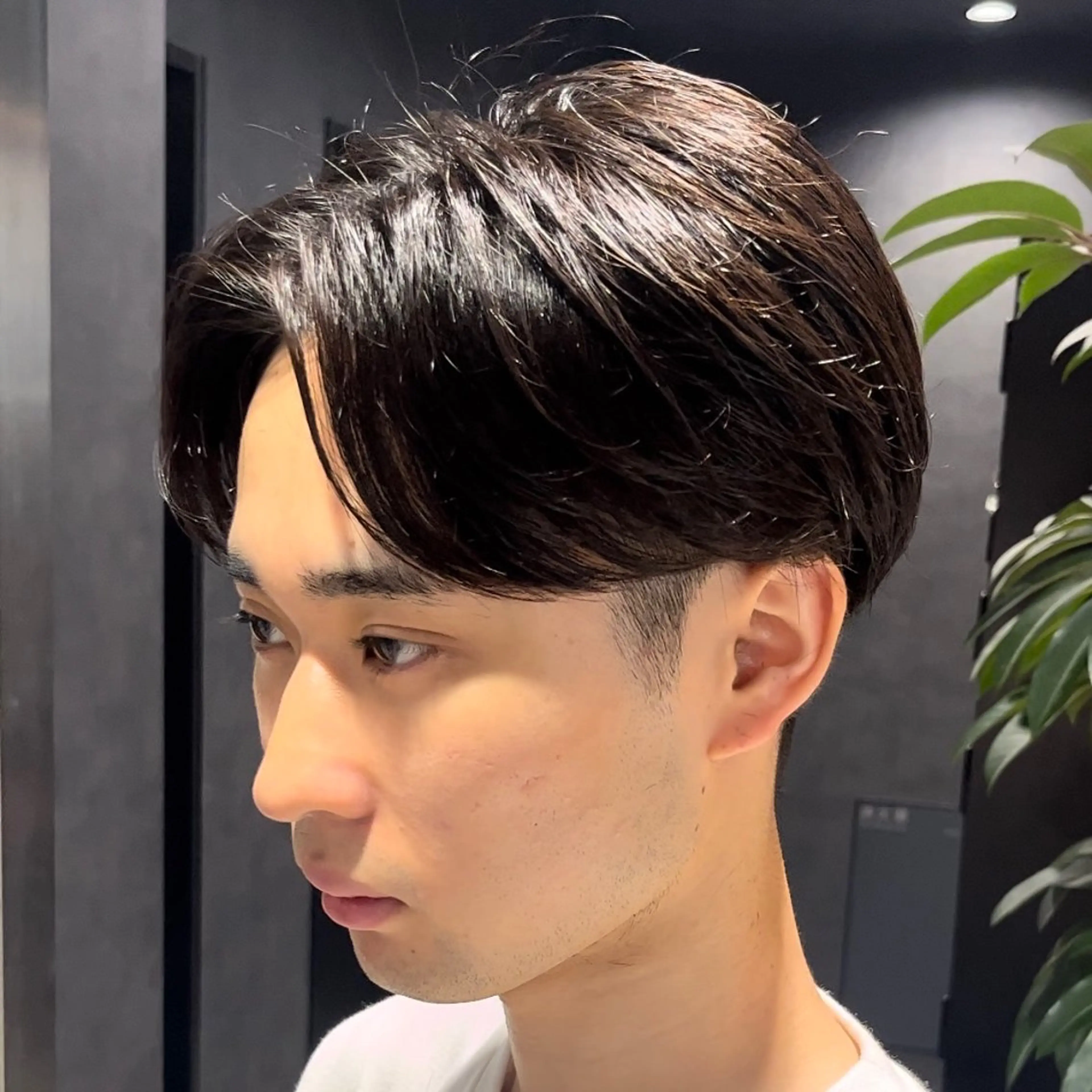 ショート カラー パーマ メンズ キッズ センターパート マスターかずまのヘアスタイル