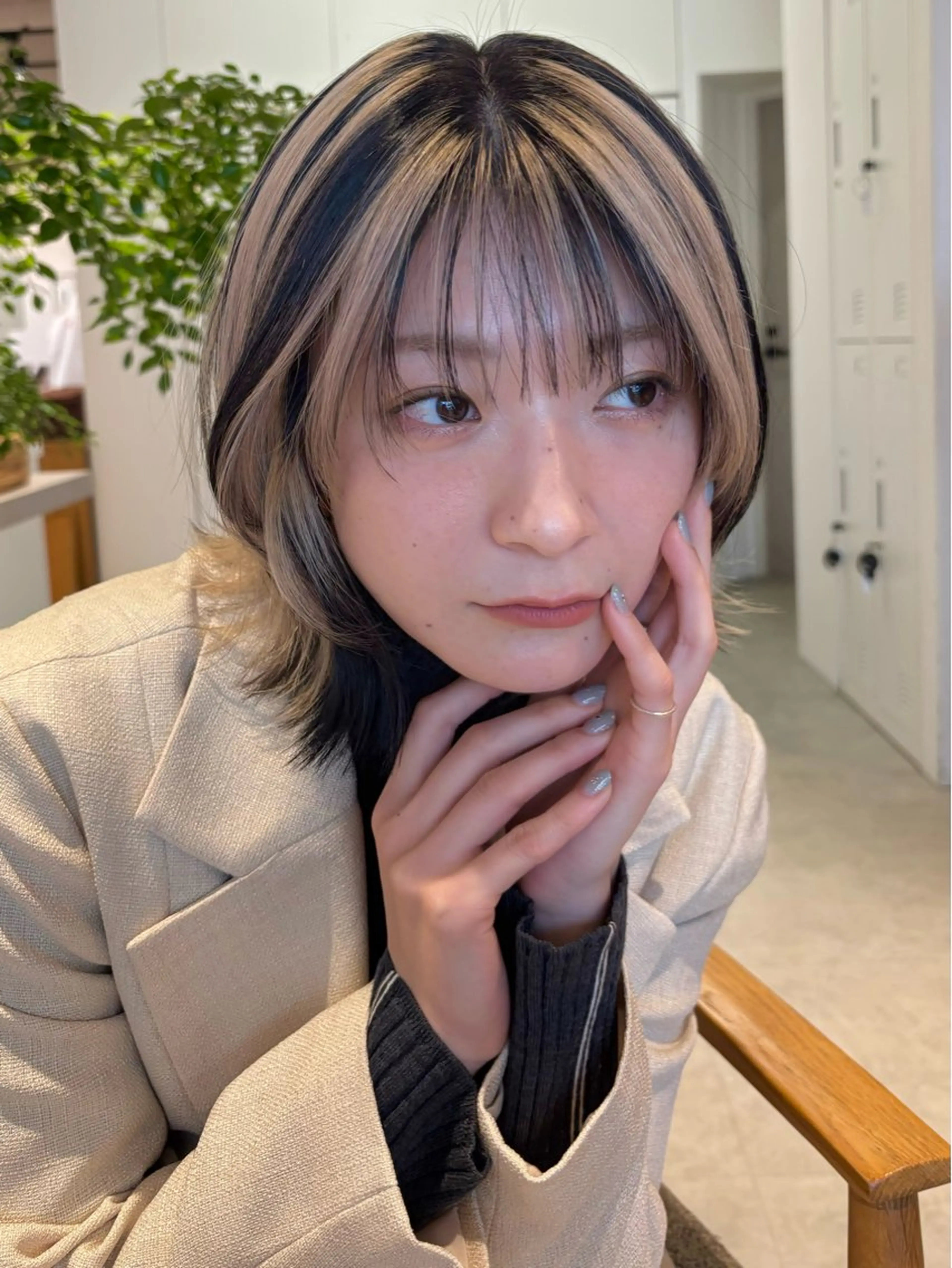 ミディアム カラー デザインカラー 🫧nari🫧 谷町 大阪のヘアスタイル