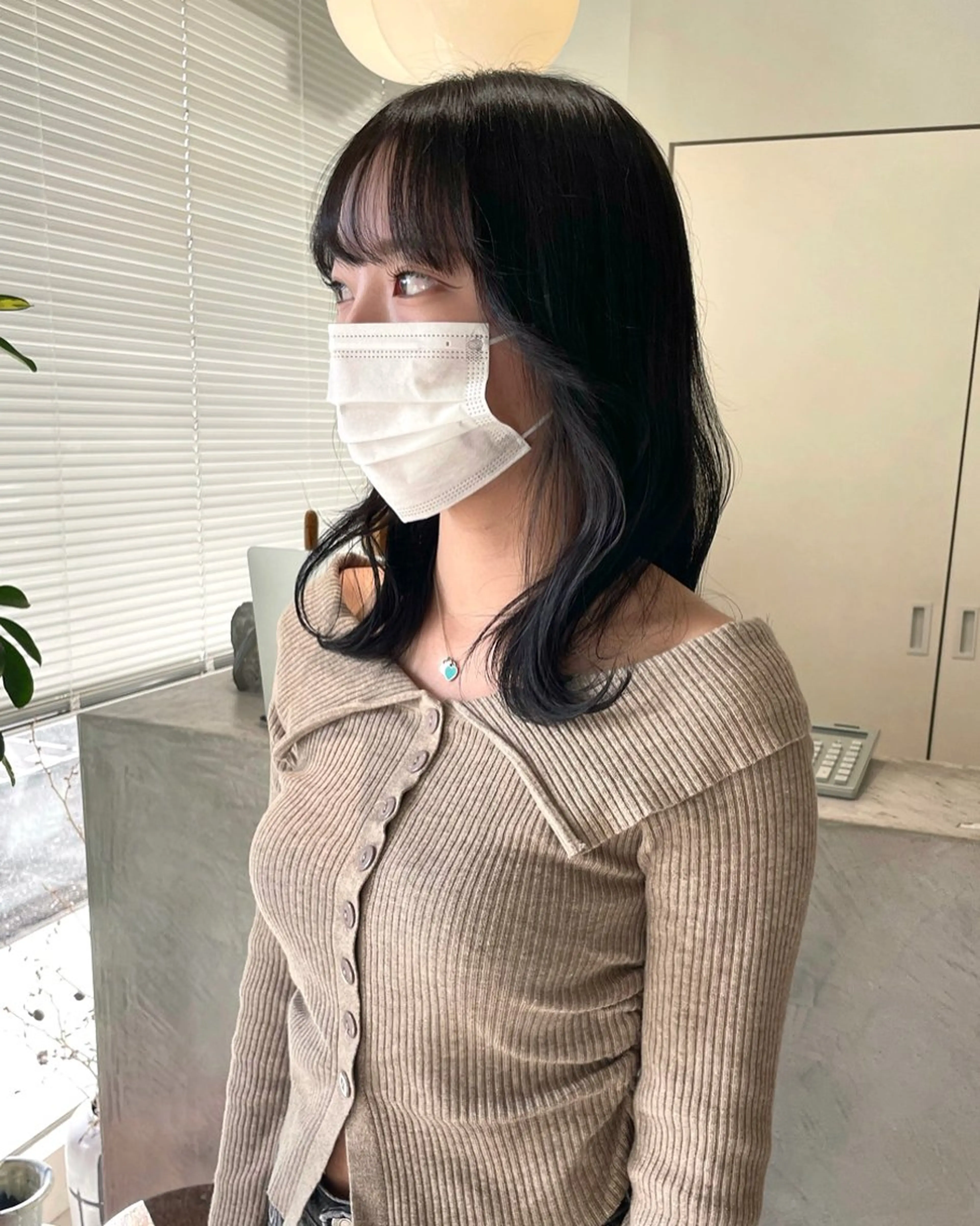 ミディアム カラー ヘアカラー 林 千聖のヘアスタイル