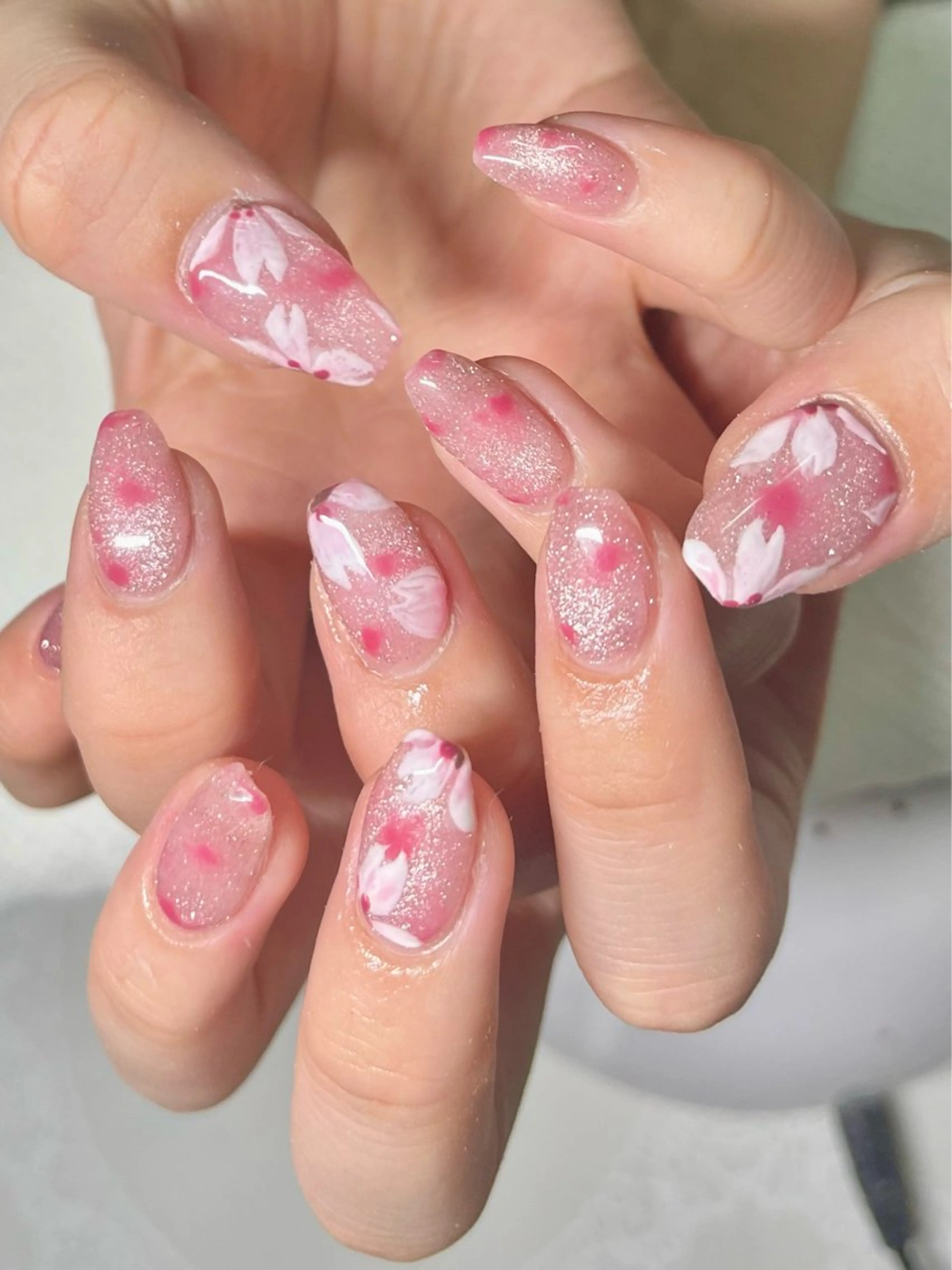 ネイル 桜ネイル マグネットネイル 春ネイル 新宿ネイルサロン ジェミディローサ所属・新宿ネイルサロン ジェミディローサのネイルデザイン