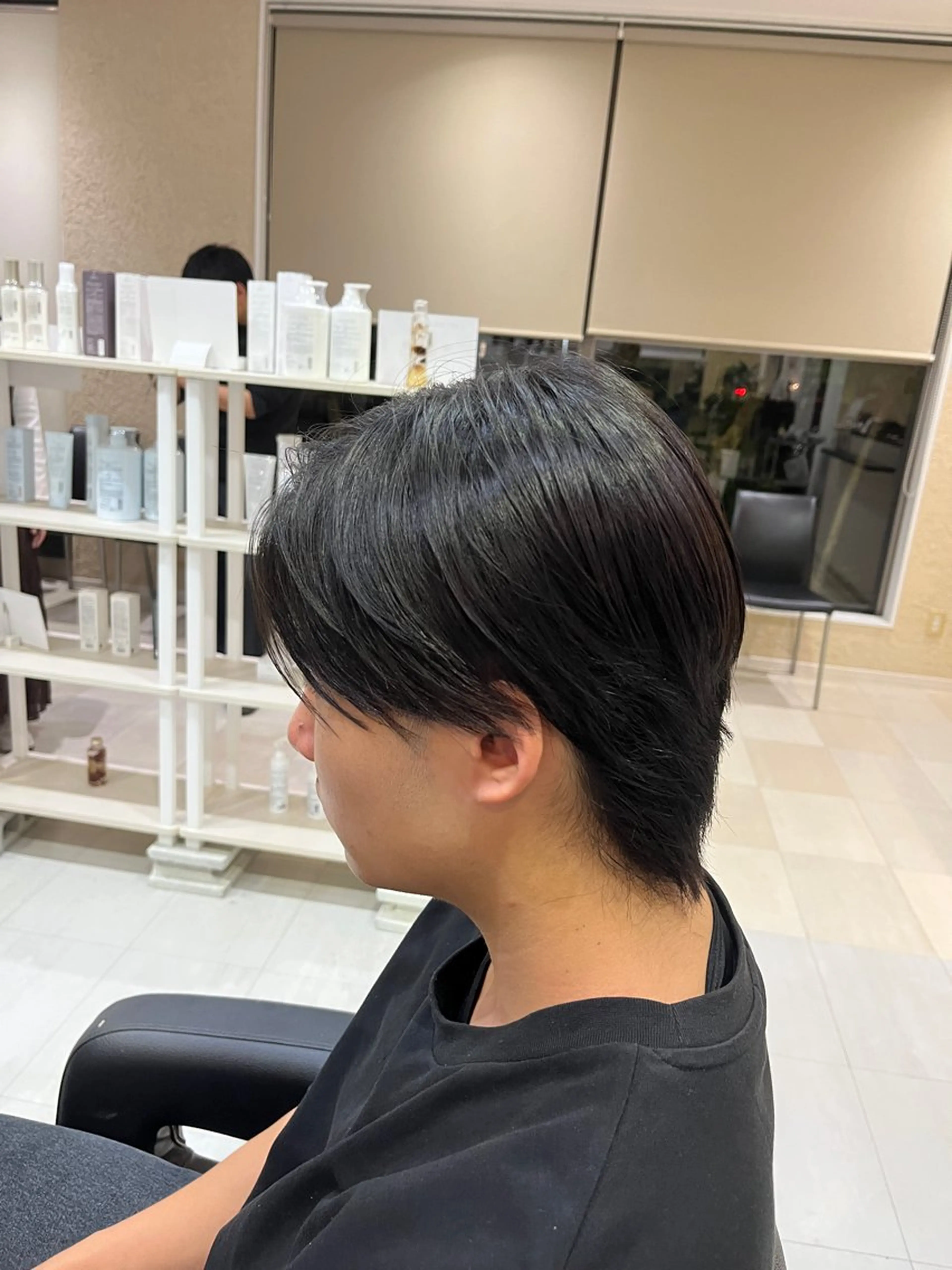 ミディアム メンズ カット 縮毛矯正 諸岡 玲のヘアスタイル