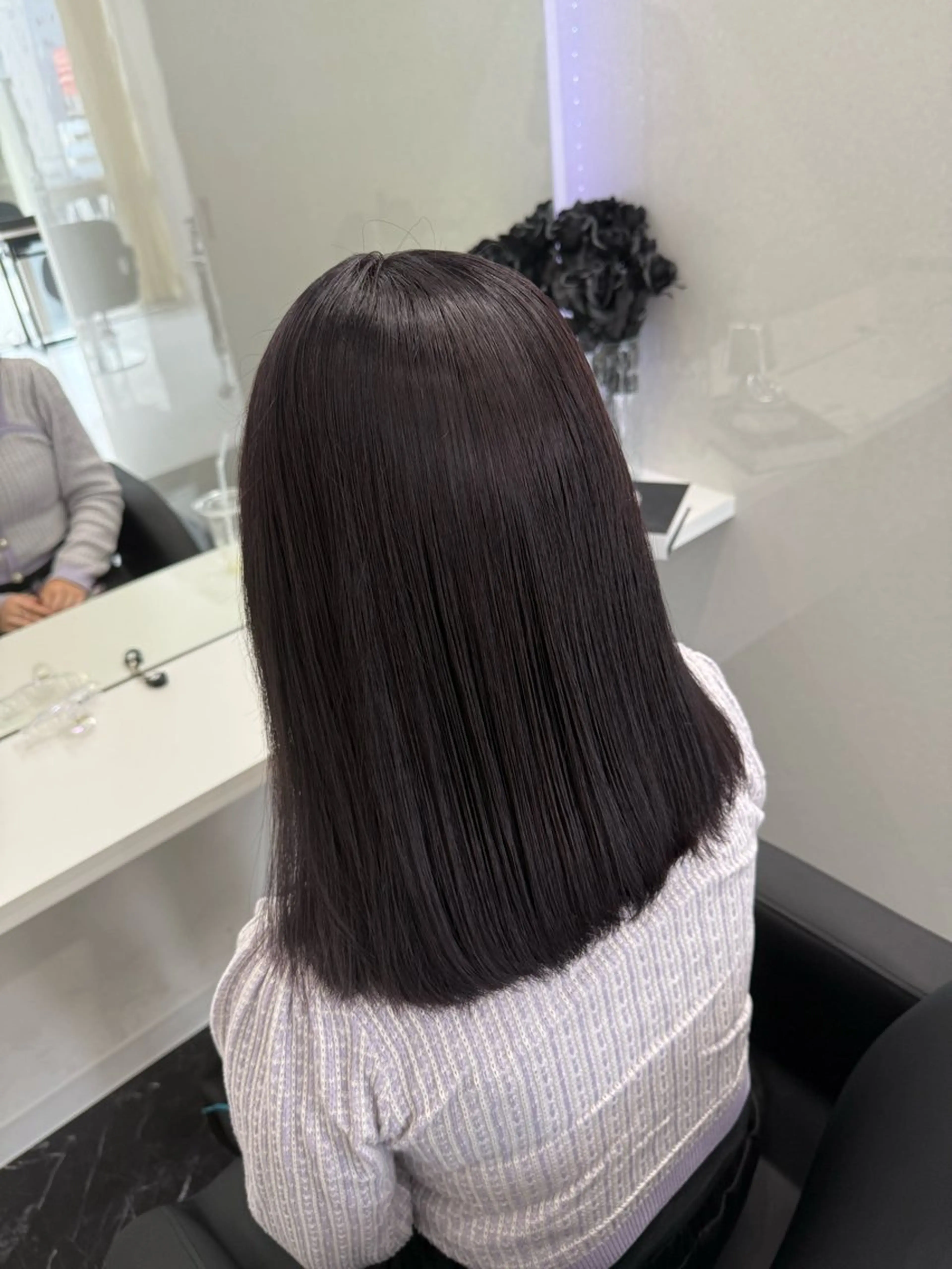 ミディアム カラー ブリーチ ブルーカラー ブルーラベンダー ディープパープル デザインカラー ハイトーン/ 髪質改善/上質艶髪のヘアスタイル