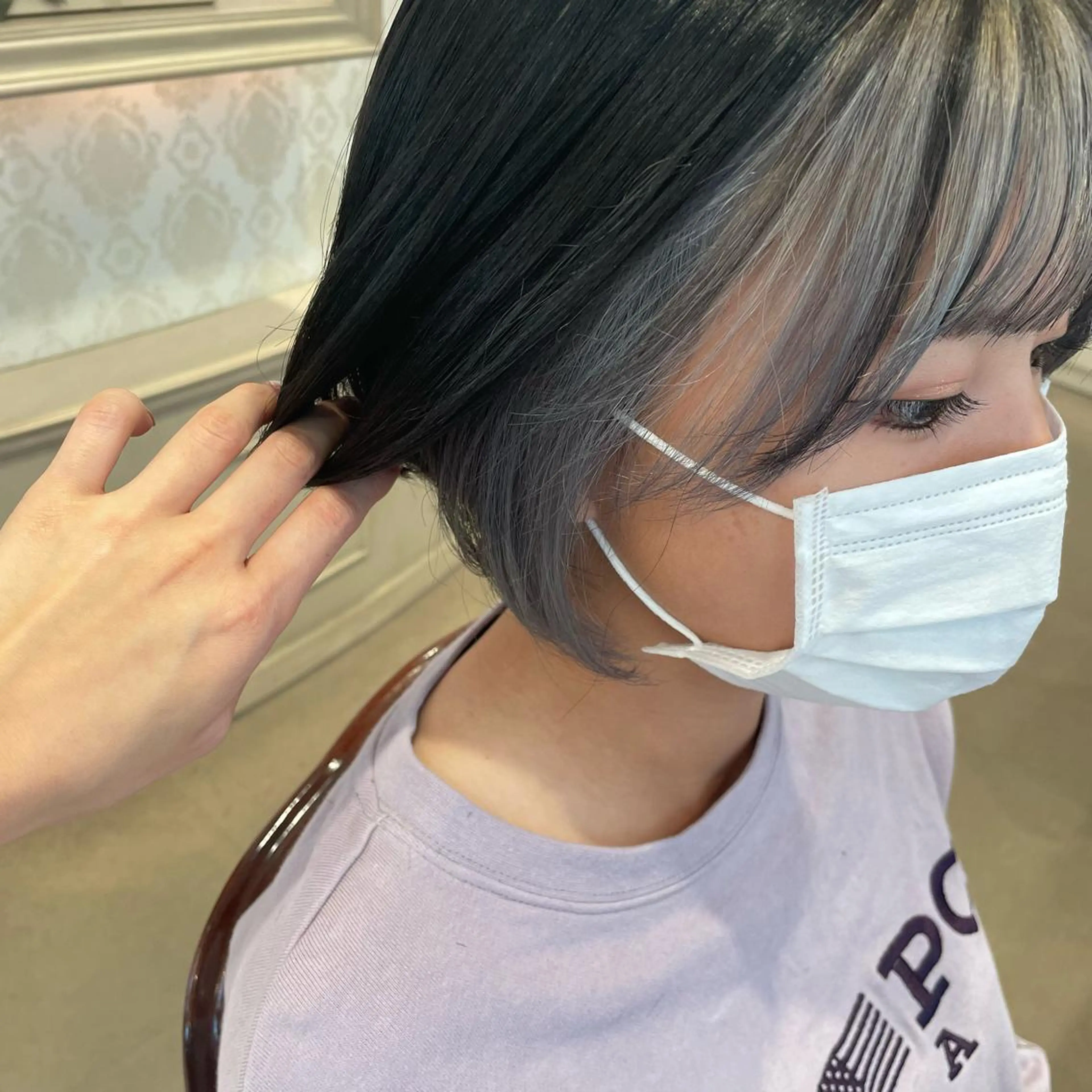 ショート カラー イヤリングカラー ヘアセット 🍪ﾖｼｲﾊﾙﾈ🍪 ﾗﾍﾞﾝﾀﾞｰｶﾗｰのヘアスタイル