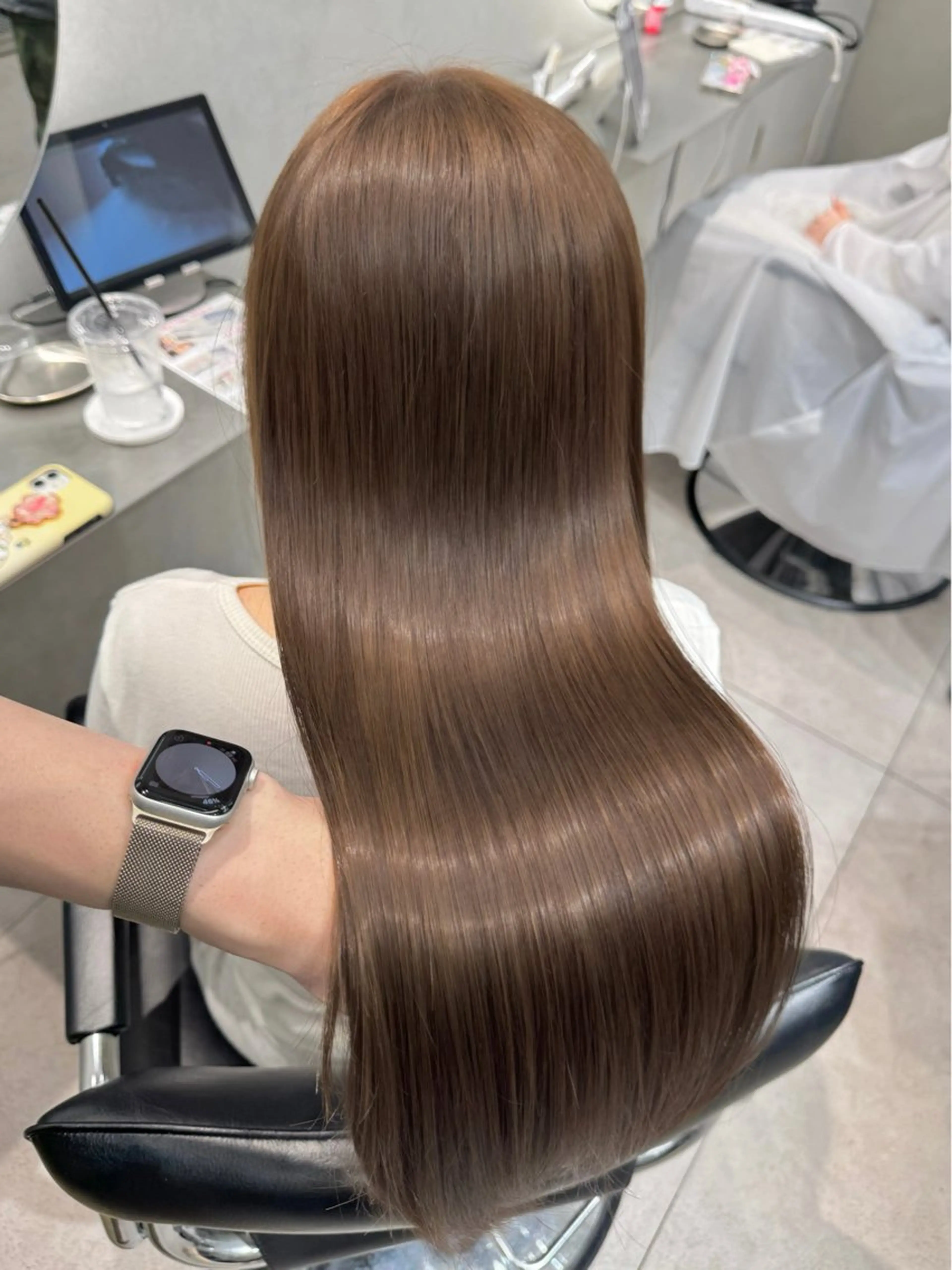 セミロング ヘアカラー 縮毛矯正 🫧‪髪質改善/艶髪 🫧‪艶カラー／りくのヘアスタイル