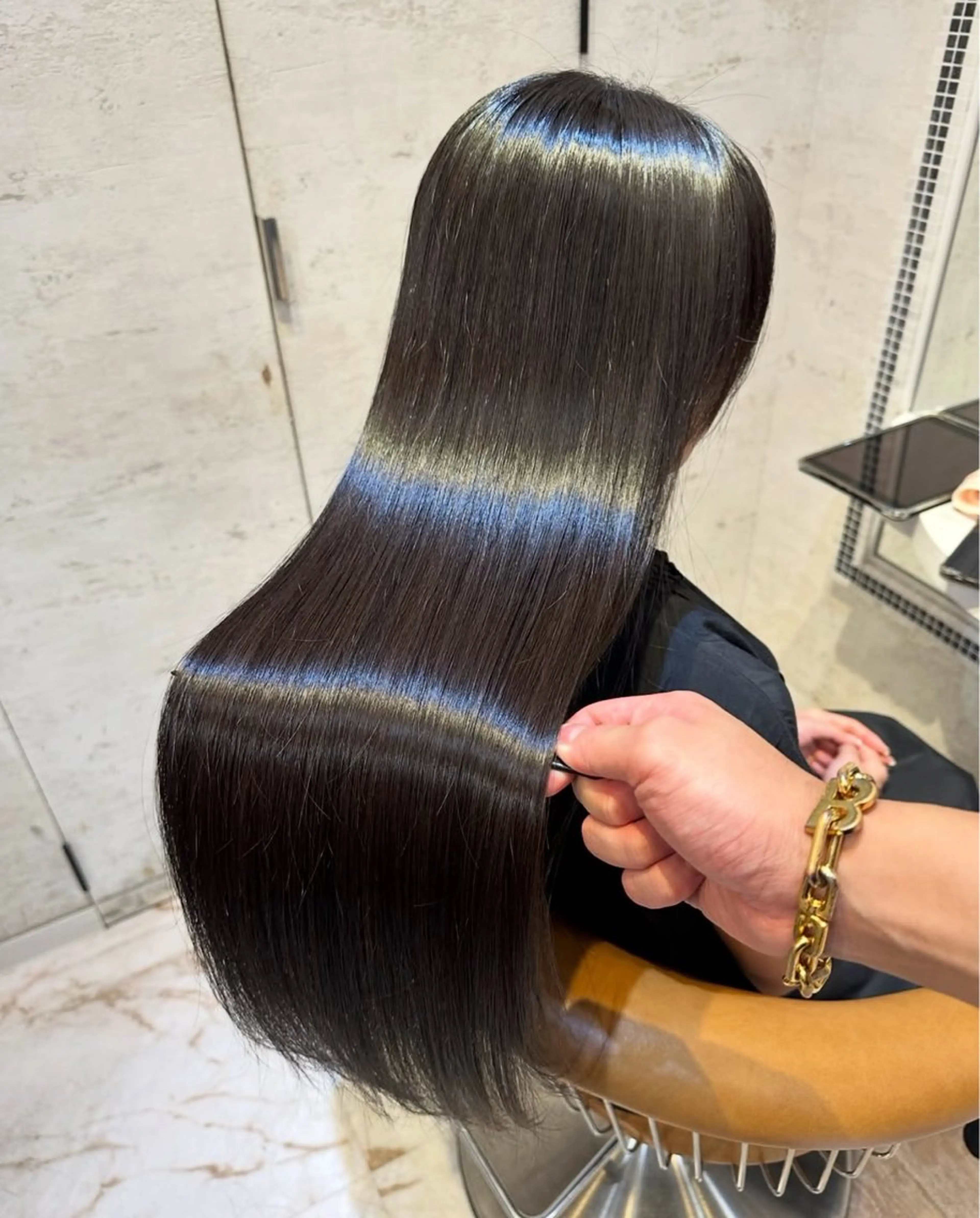 ロング カット 縮毛矯正 トリートメント 縮毛矯正/ブリーチ なしダブルカラー輝希のヘアスタイル