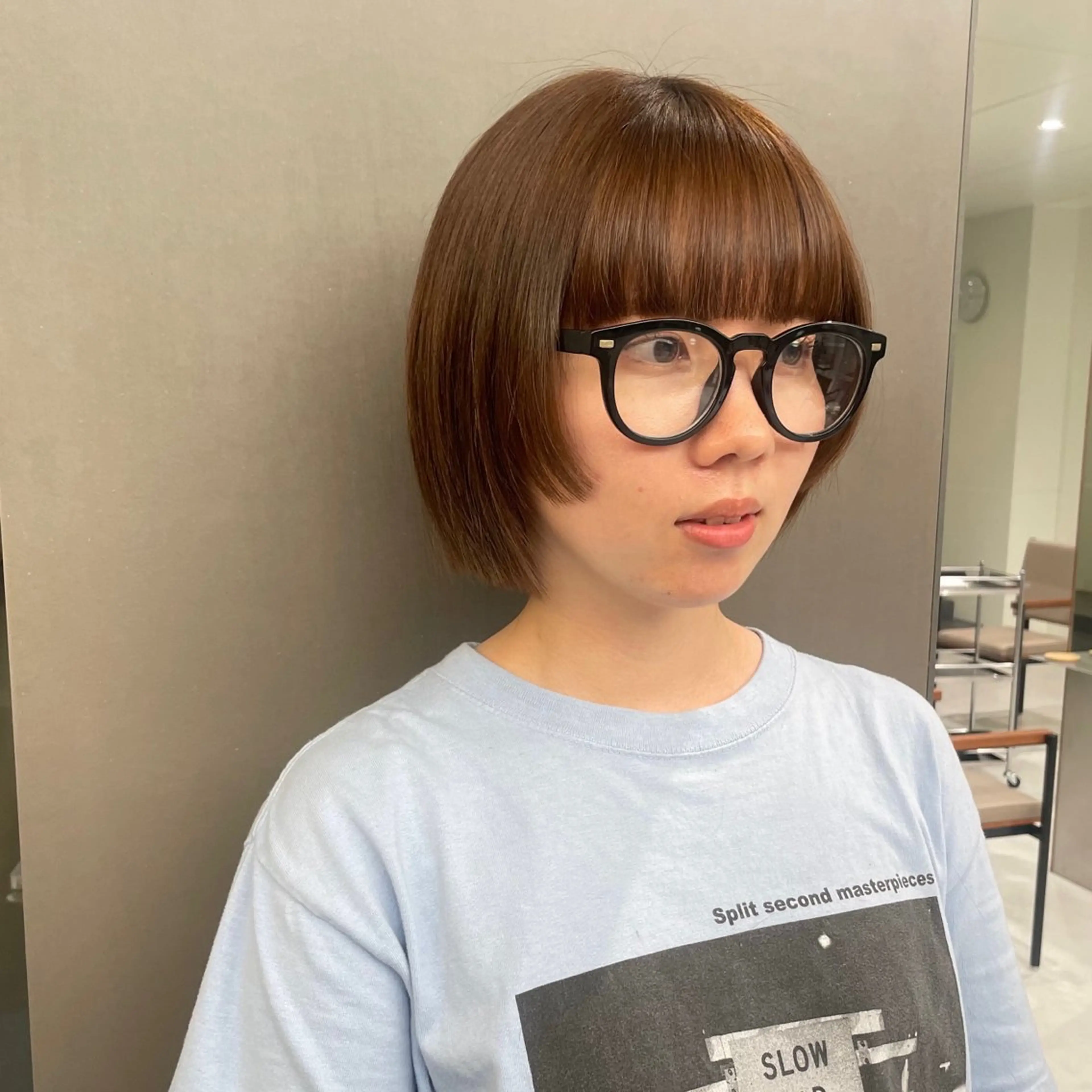 ショート ボブ カット 縮毛矯正 ブリーチ/レイヤー 🌻Mutsumiのヘアスタイル