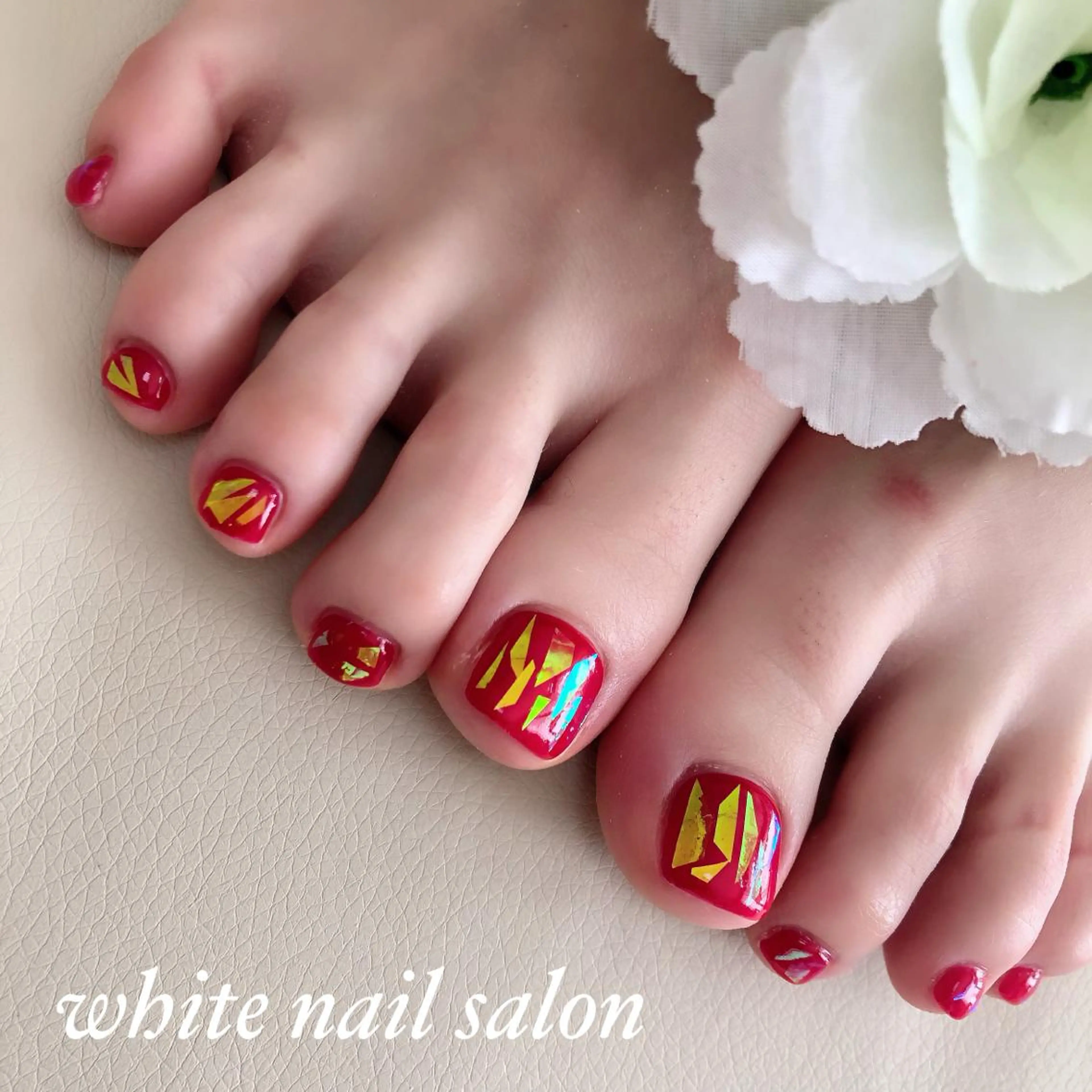 ネイル アートネイル フレンチネイル ジェルネイル ハードジェル 持ち込み フットネイル white nail salonのネイルデザイン