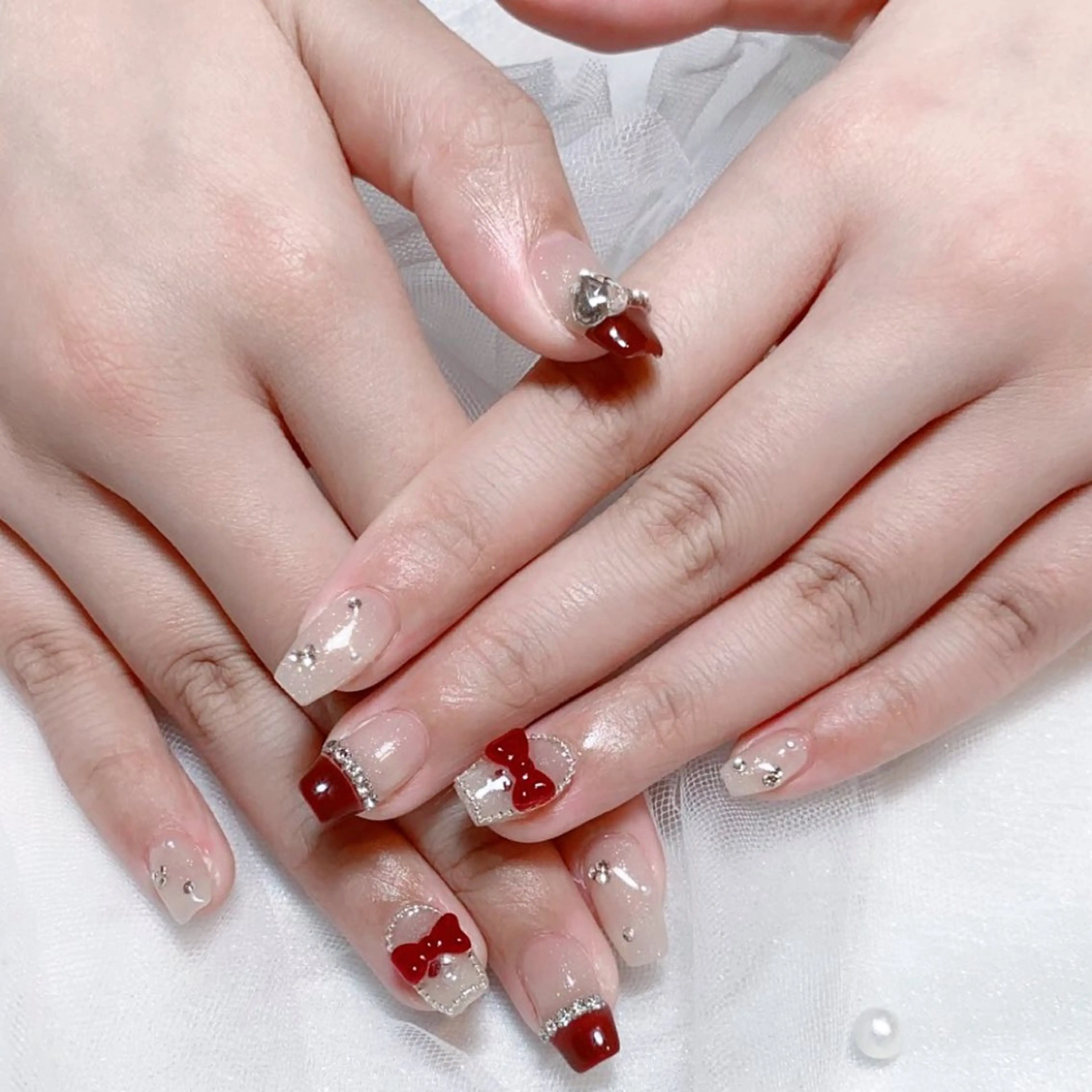 メンズ ネイル メンズ韓国風 アートネイル オーロラネイル ガーリー キラキラネイル ハンドネイル Nail salon 木にいるのネイルデザイン