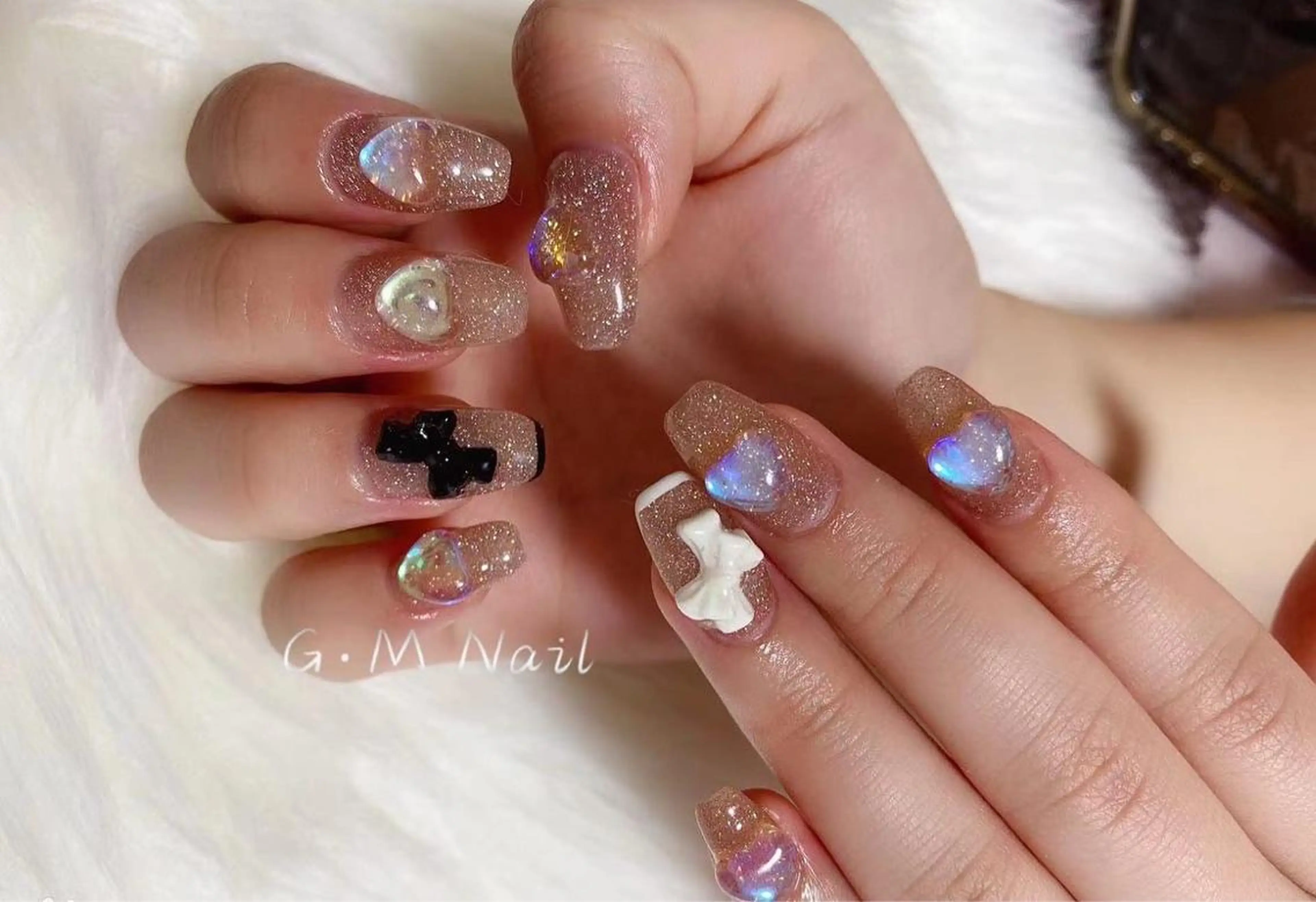 ネイル ハート リボン COCO ネイルのネイルデザイン