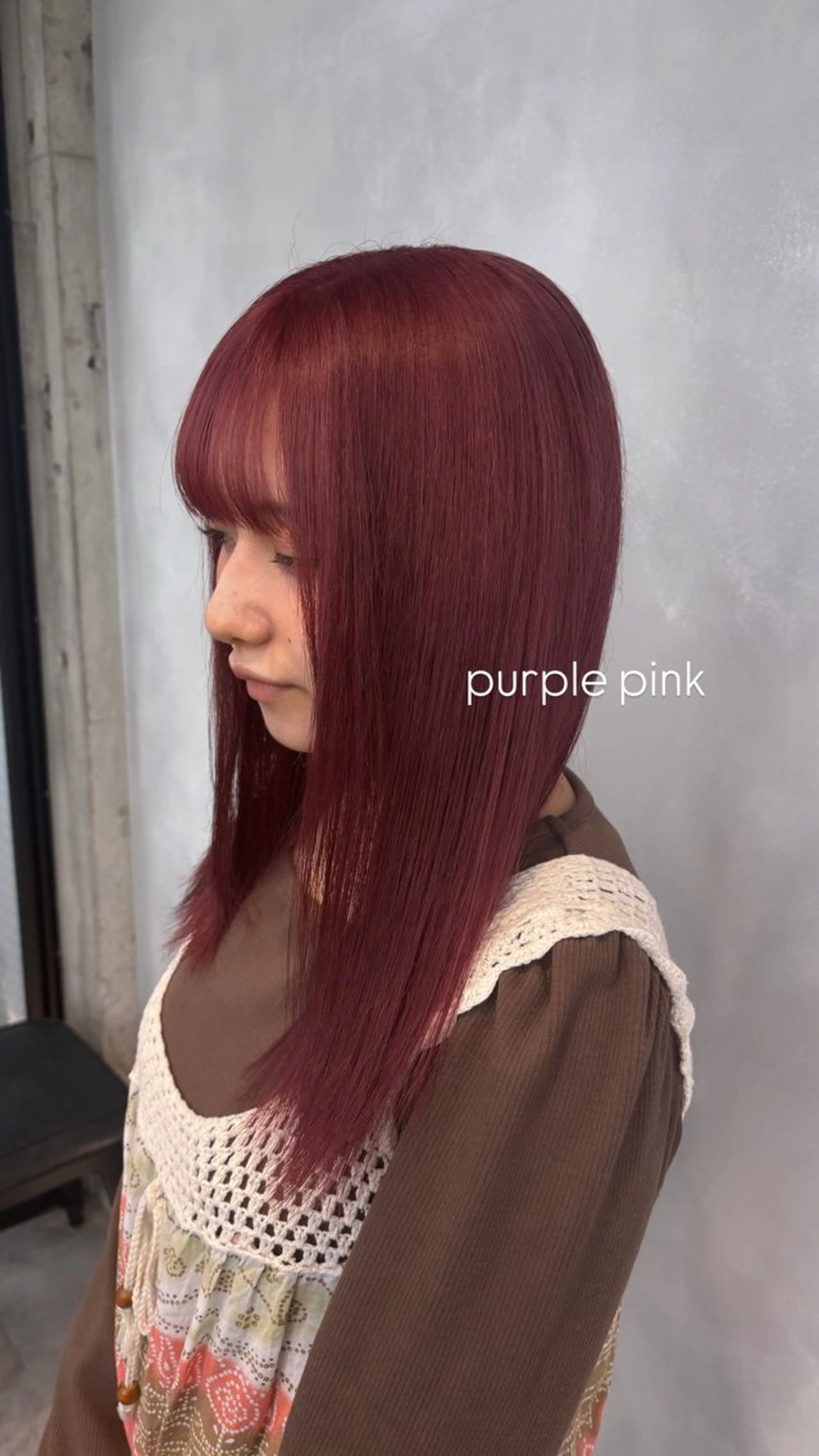 セミロング カラー ピンクカラー ヘアカラー 茅ヶ崎/ハイトーン/ Ramuのヘアスタイル