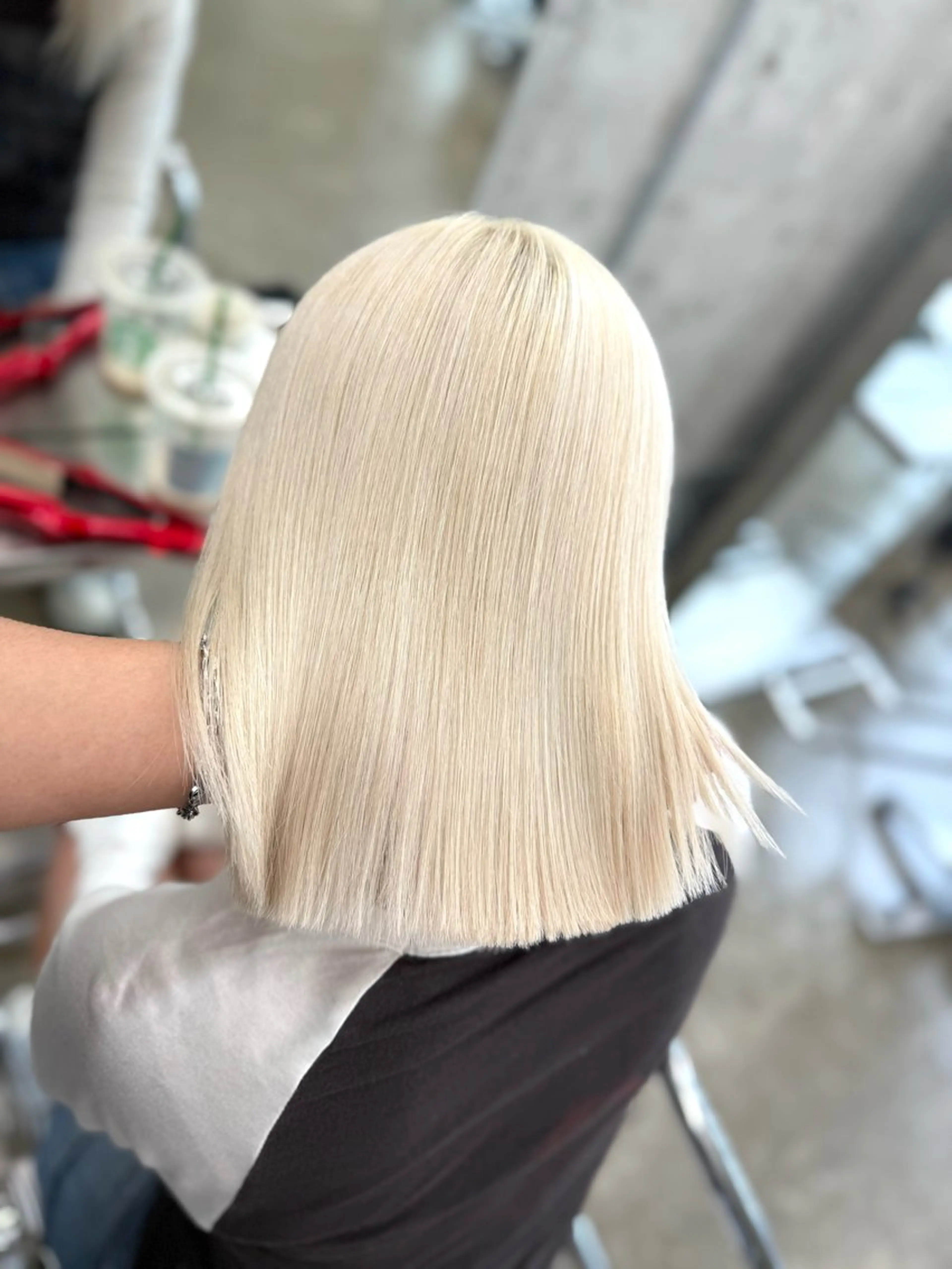 ミディアム ヘアカラー ブリーチカラー /ハイトーン碇　英朗のヘアスタイル