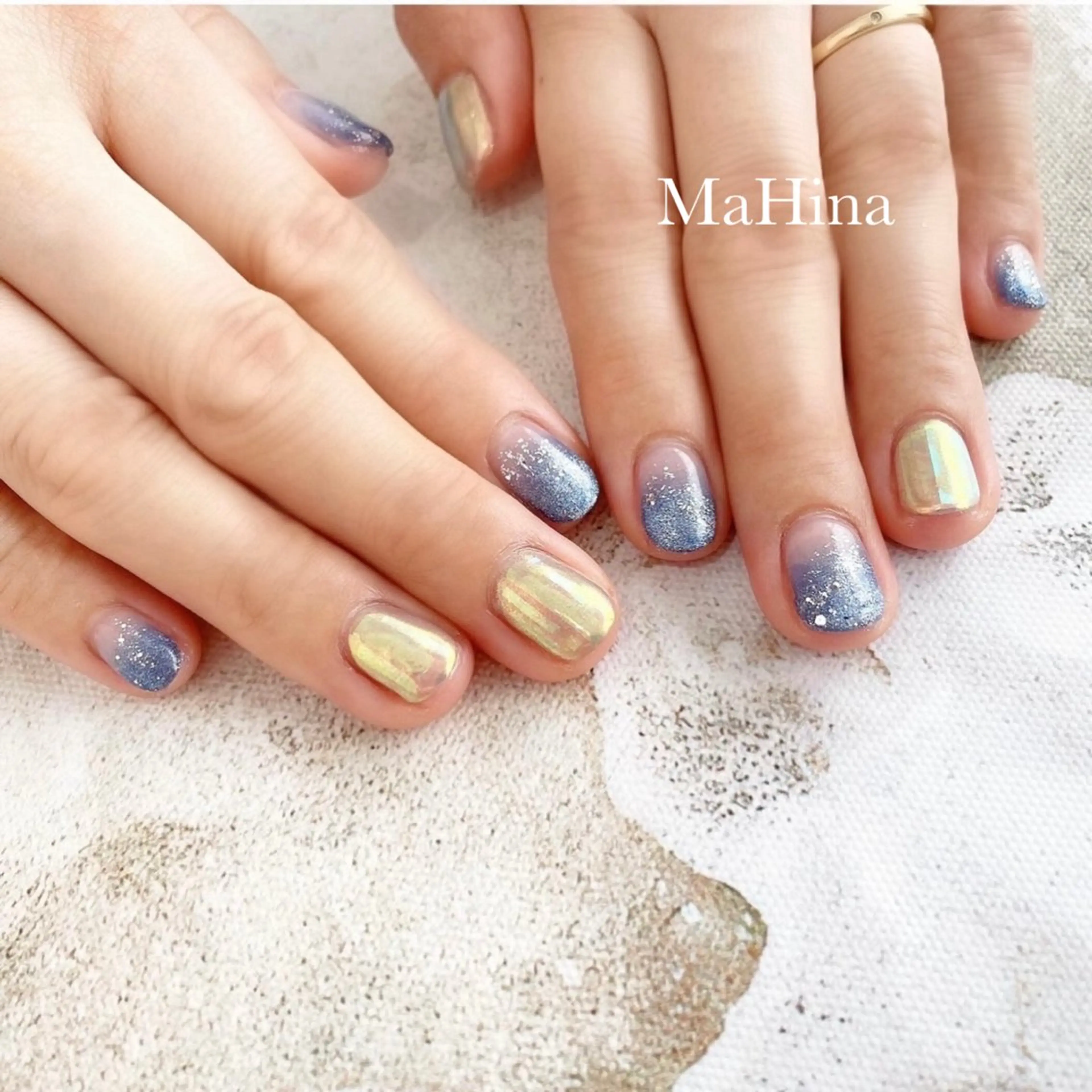 ネイル オーロラネイル ジェルネイル マグネットネイル 夏ネイル ハンドネイル Healing Salon...MaHina(マヒナ)所属・MaHina🌙 salonのネイルデザイン