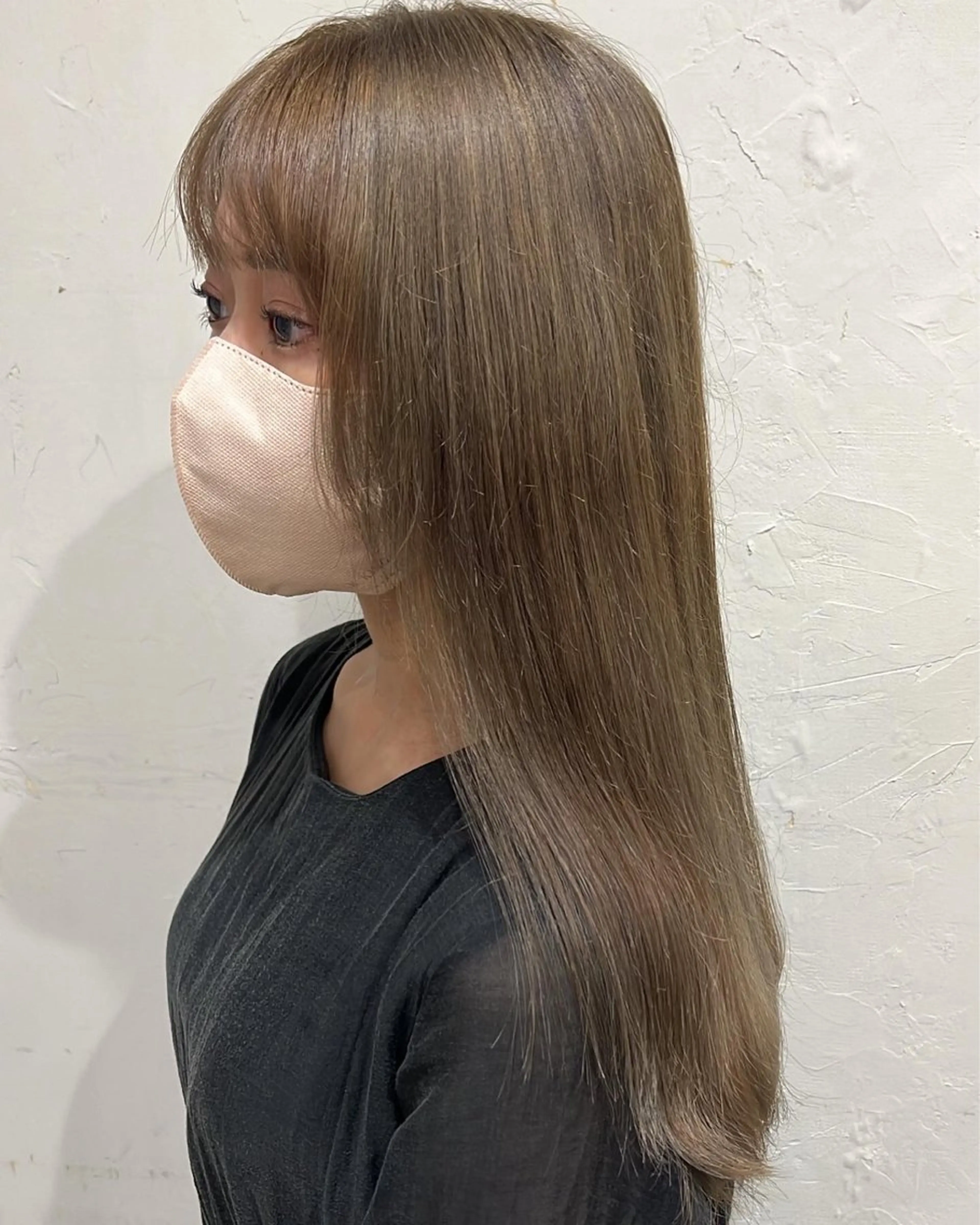 ロング カラー ベージュカラー ミルクティーベージュ HOMME    BLANCHE所属・Seira 札幌メンズサロンのヘアスタイル