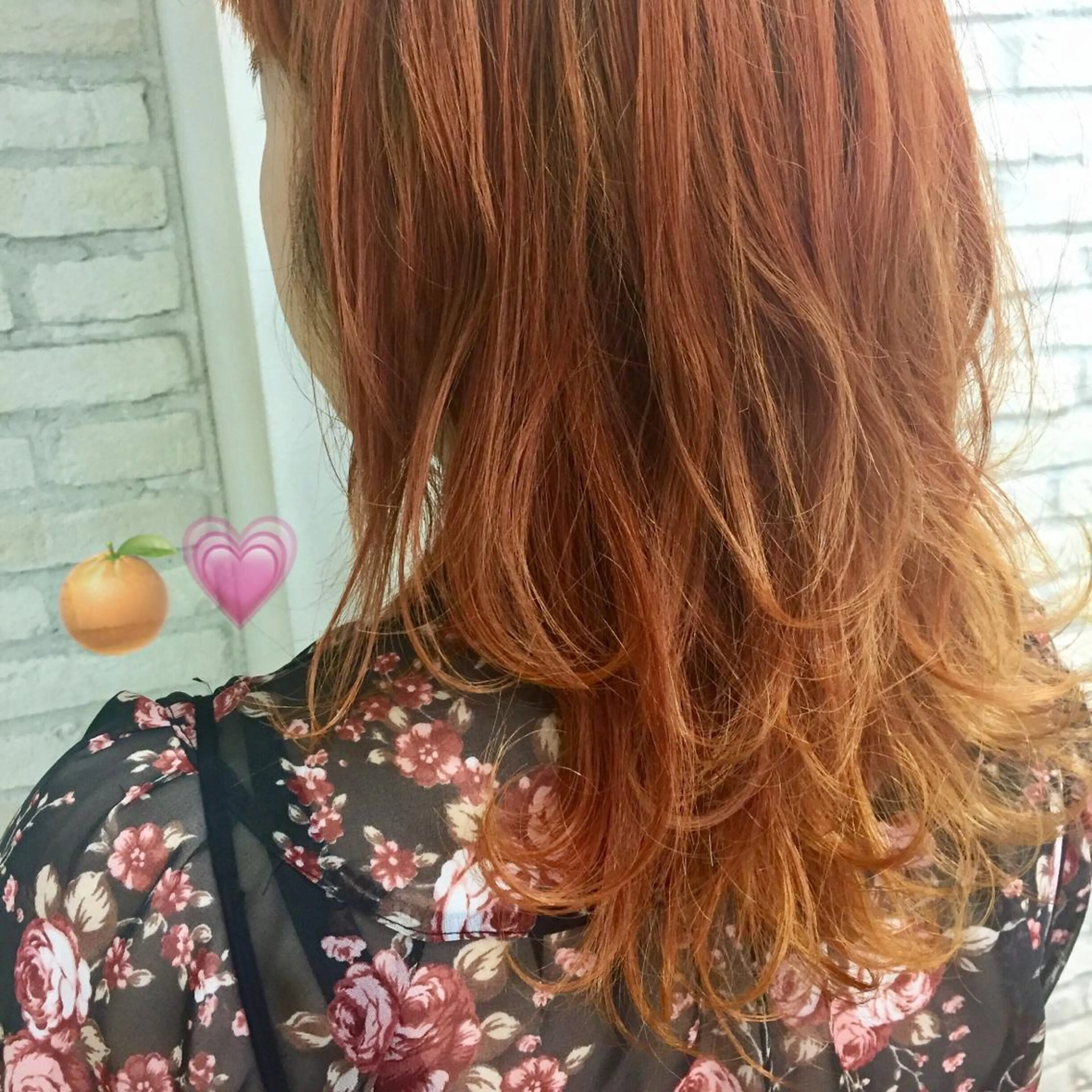 ミディアム カラー オレンジ HAUS 片山みほのヘアスタイル