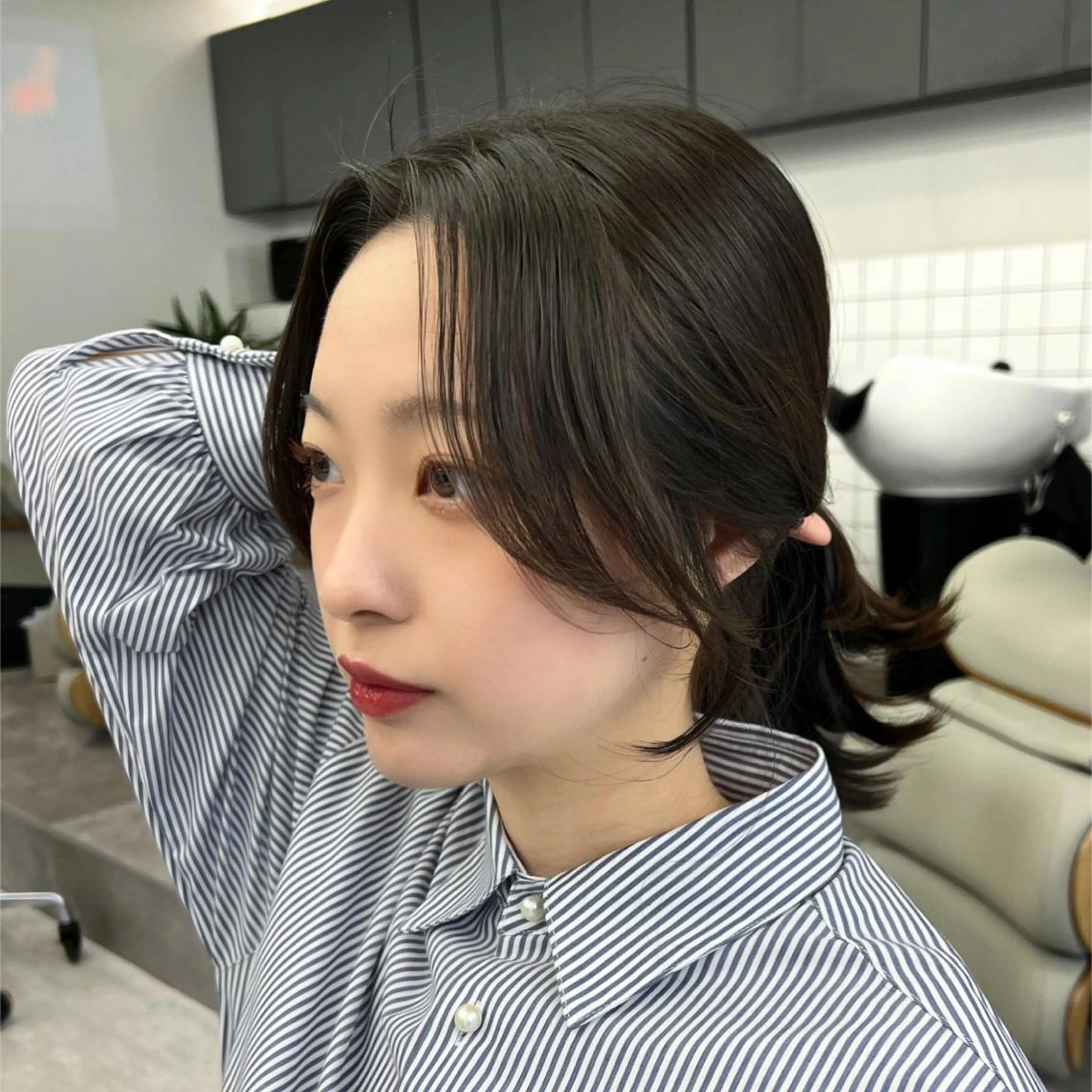 ミディアム 韓国ヘア♡ 顔まわりカットayaのヘアスタイル