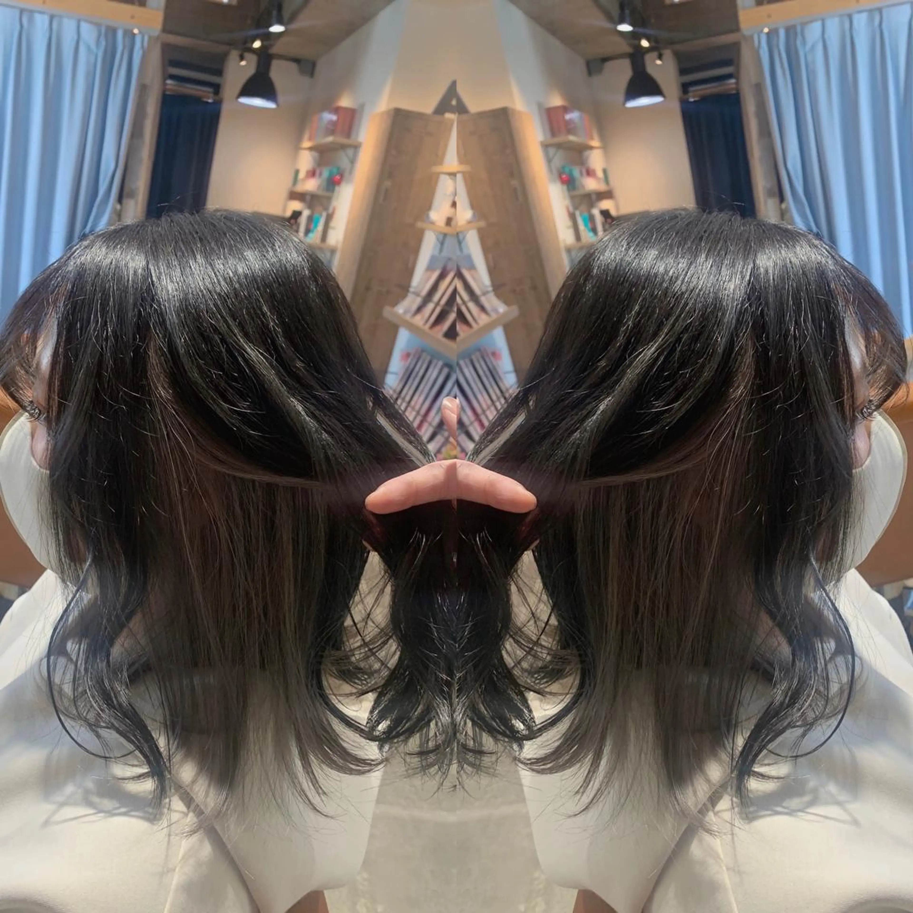 ミディアム カラー シルバー 韓国🇰🇷 ✂︎hair 内田愛のヘアスタイル