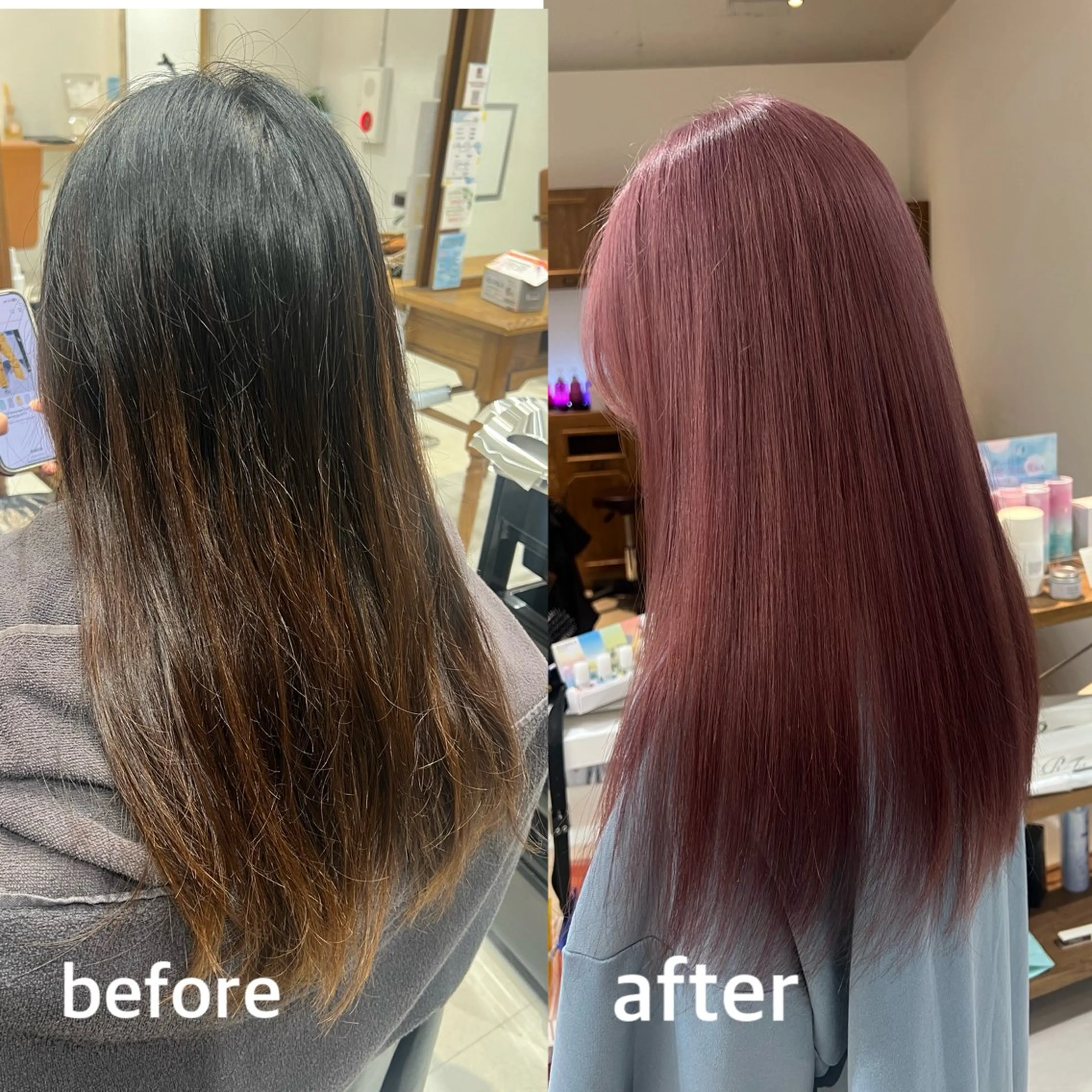 ロング カラー ベージュカラー ブリーチ ピンクカラー ピンクベージュ ヘアカラー 🫧艶髪カラー🫧 伊原修子のヘアスタイル