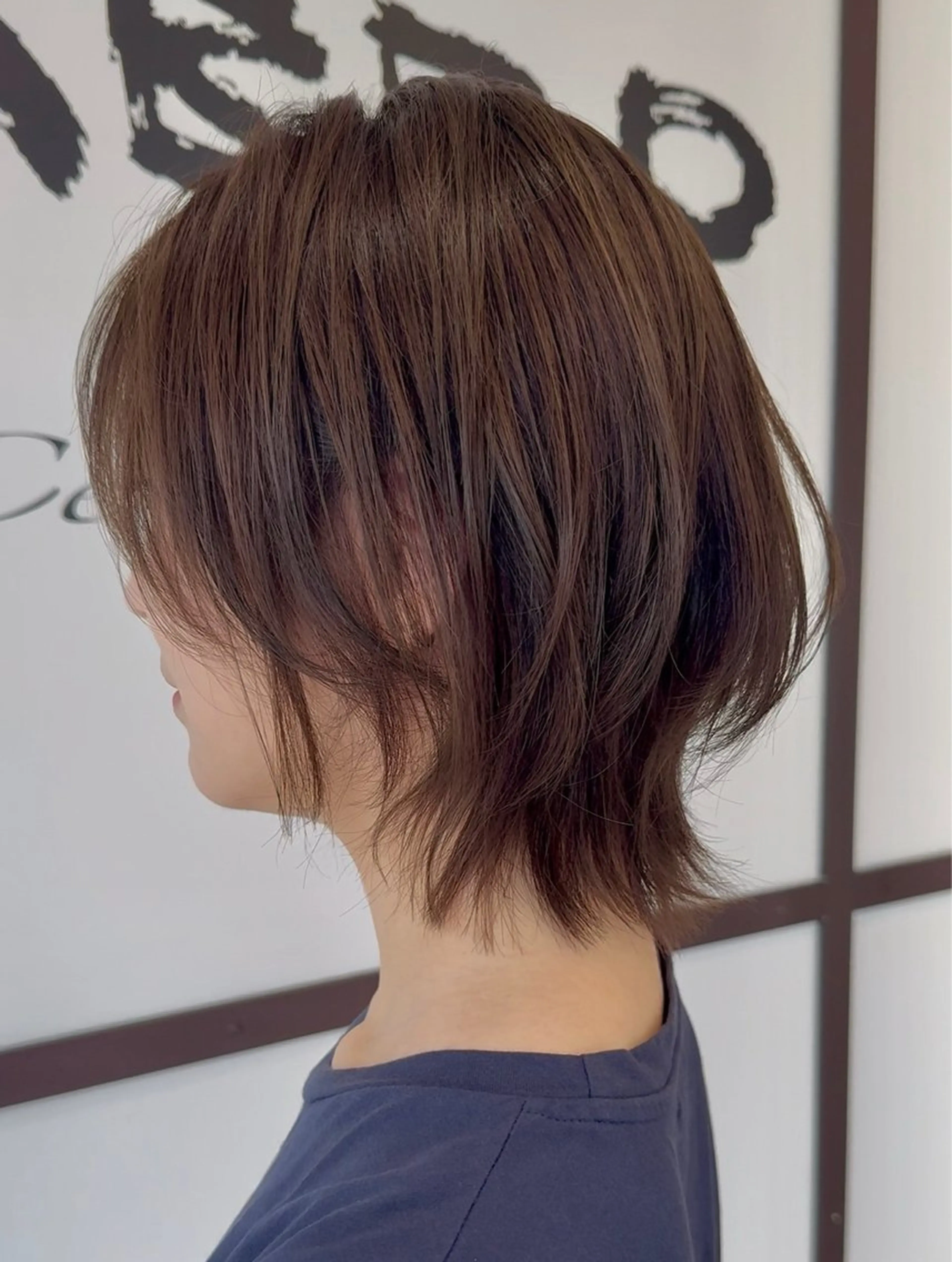ミディアム カラー 顔まわりレイヤー 顔周りカット レイヤーカット カット ヘアカラー トリートメント 河合秀明/ショート /ボブ/レイヤーのヘアスタイル
