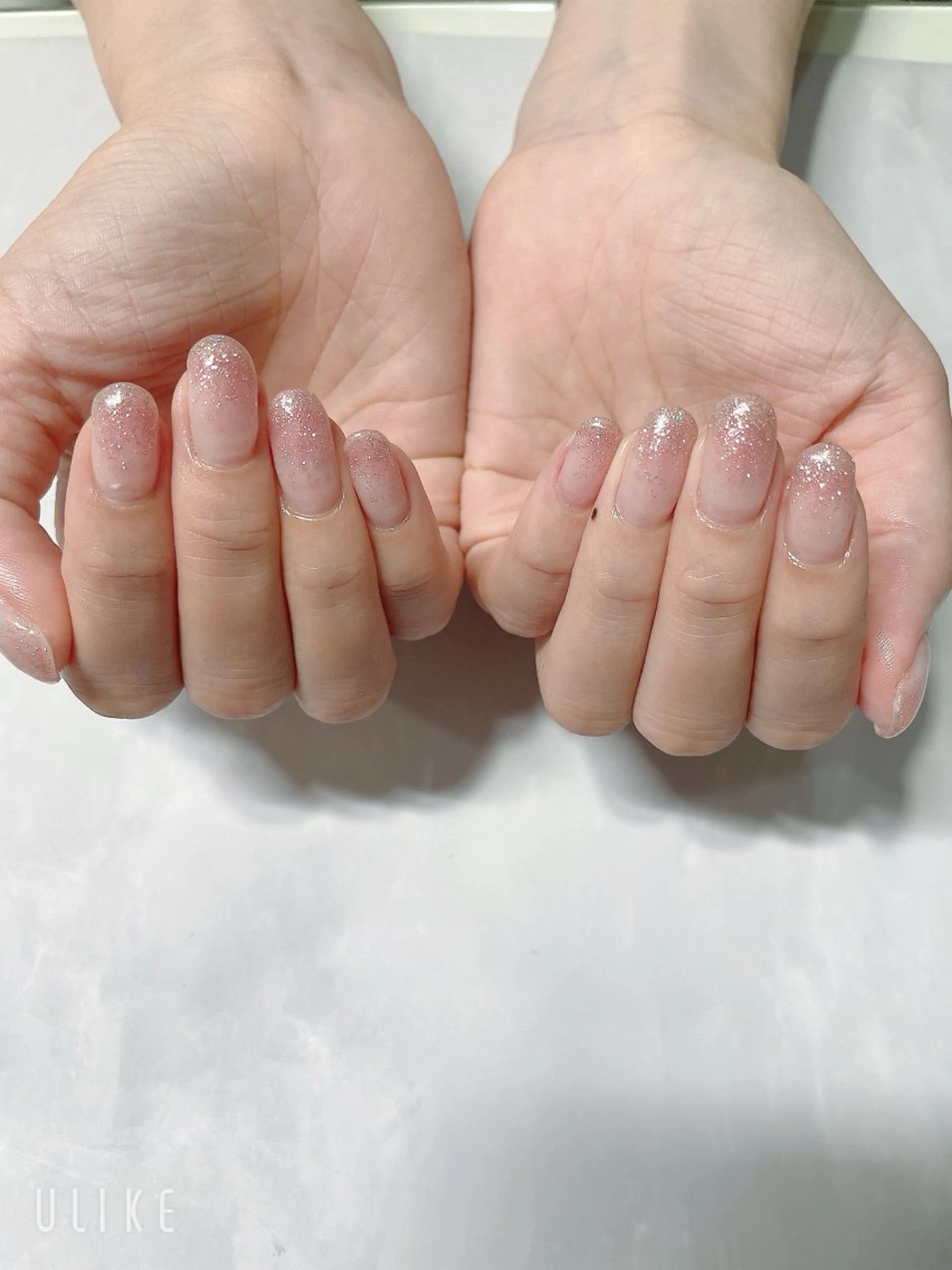 ネイル グラデーション ラメ(グリッター) ラメグラデーション ピンク ハンドネイル 梶原 久美のネイルデザイン