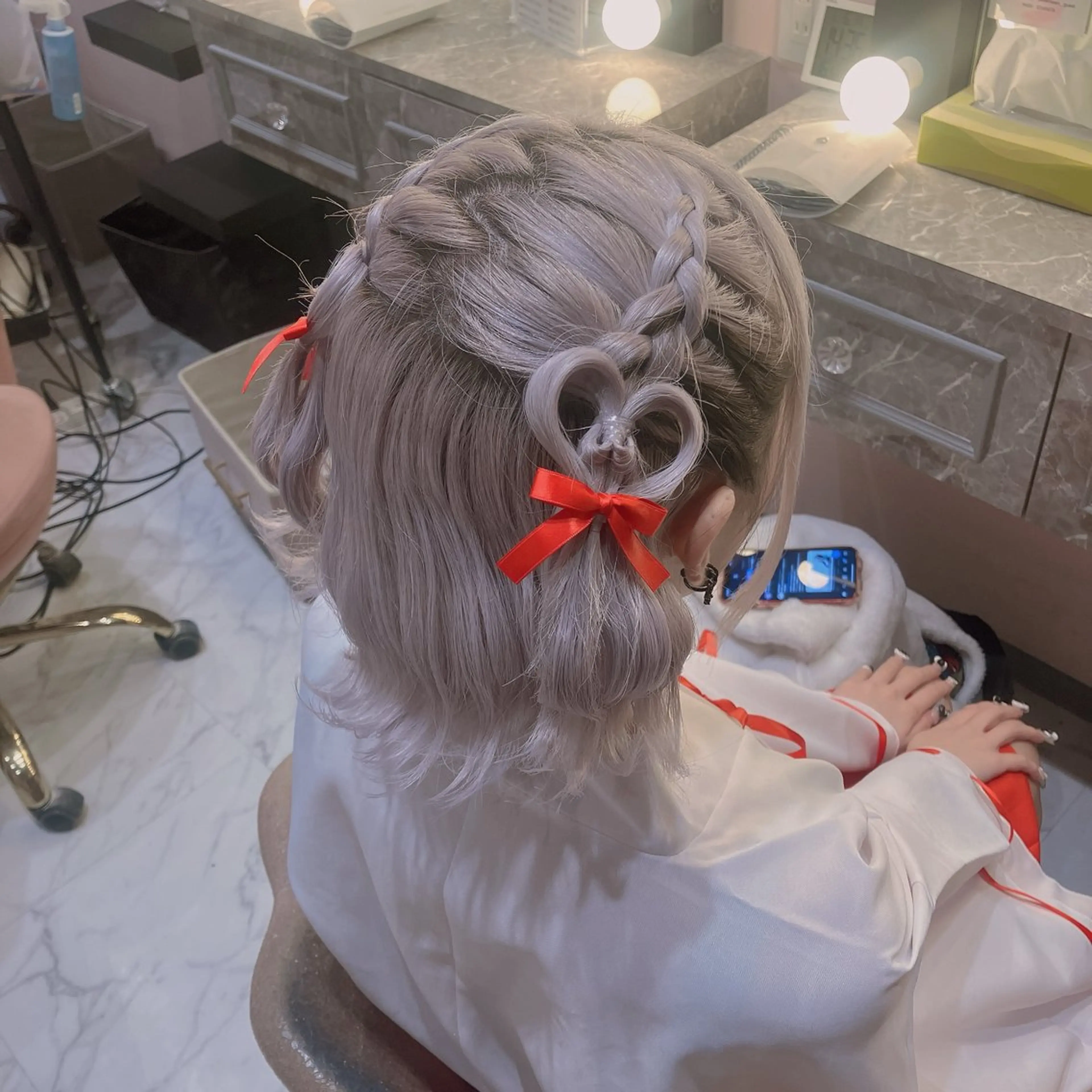 ミディアム ヘアアレンジ ボブ ヘアセット Seventeen 秋葉原　୨୧ あすかのヘアスタイル