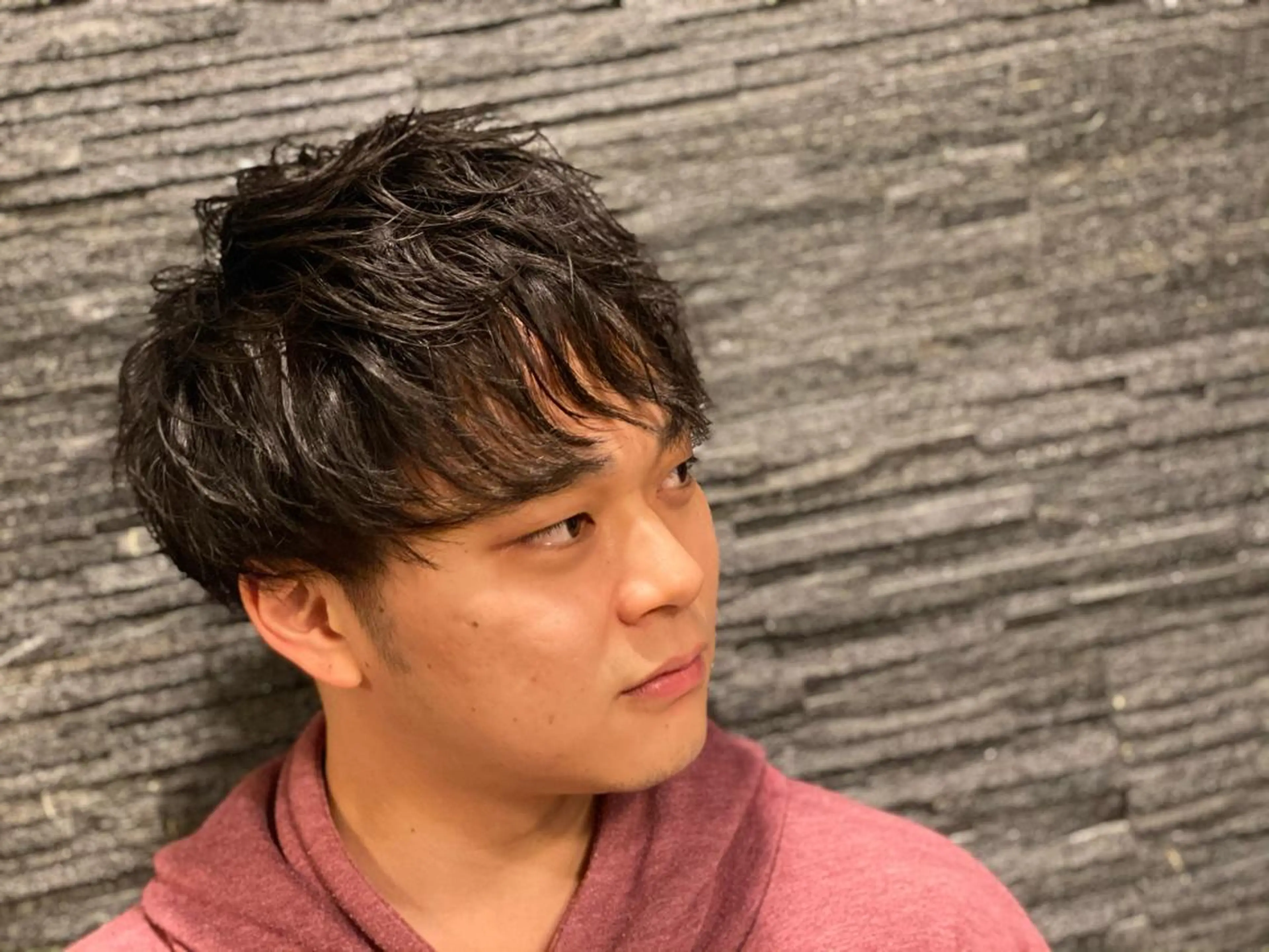 ショート パーマ メンズ 浅見 天翔のヘアスタイル