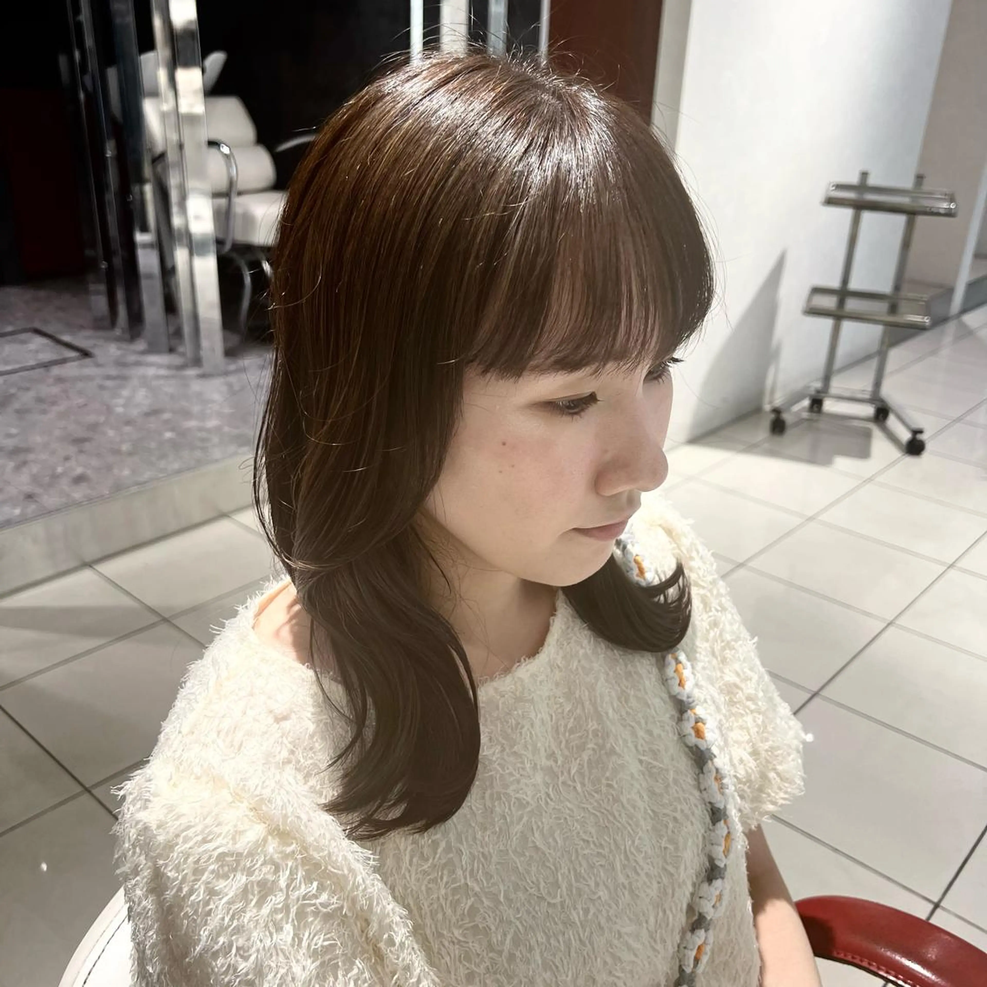 ミディアム カラー アッシュ ヘアカラー トリートメント stylist 🐶内藤 成香のヘアスタイル