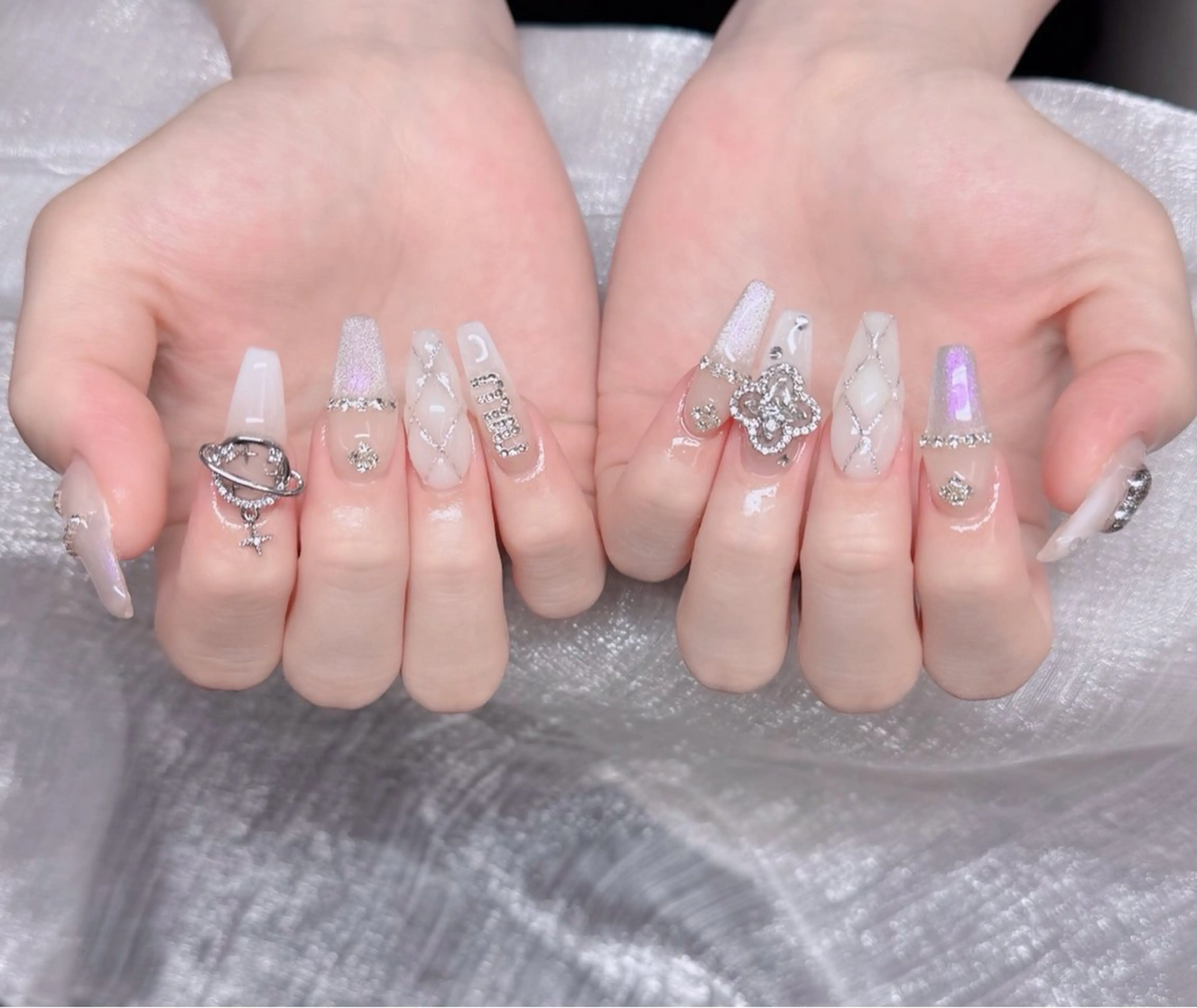 ネイル アートネイル 成人式 ジェルネイル ニュアンスネイル 夏ネイル ハンドネイル neco H.babynailのネイルデザイン