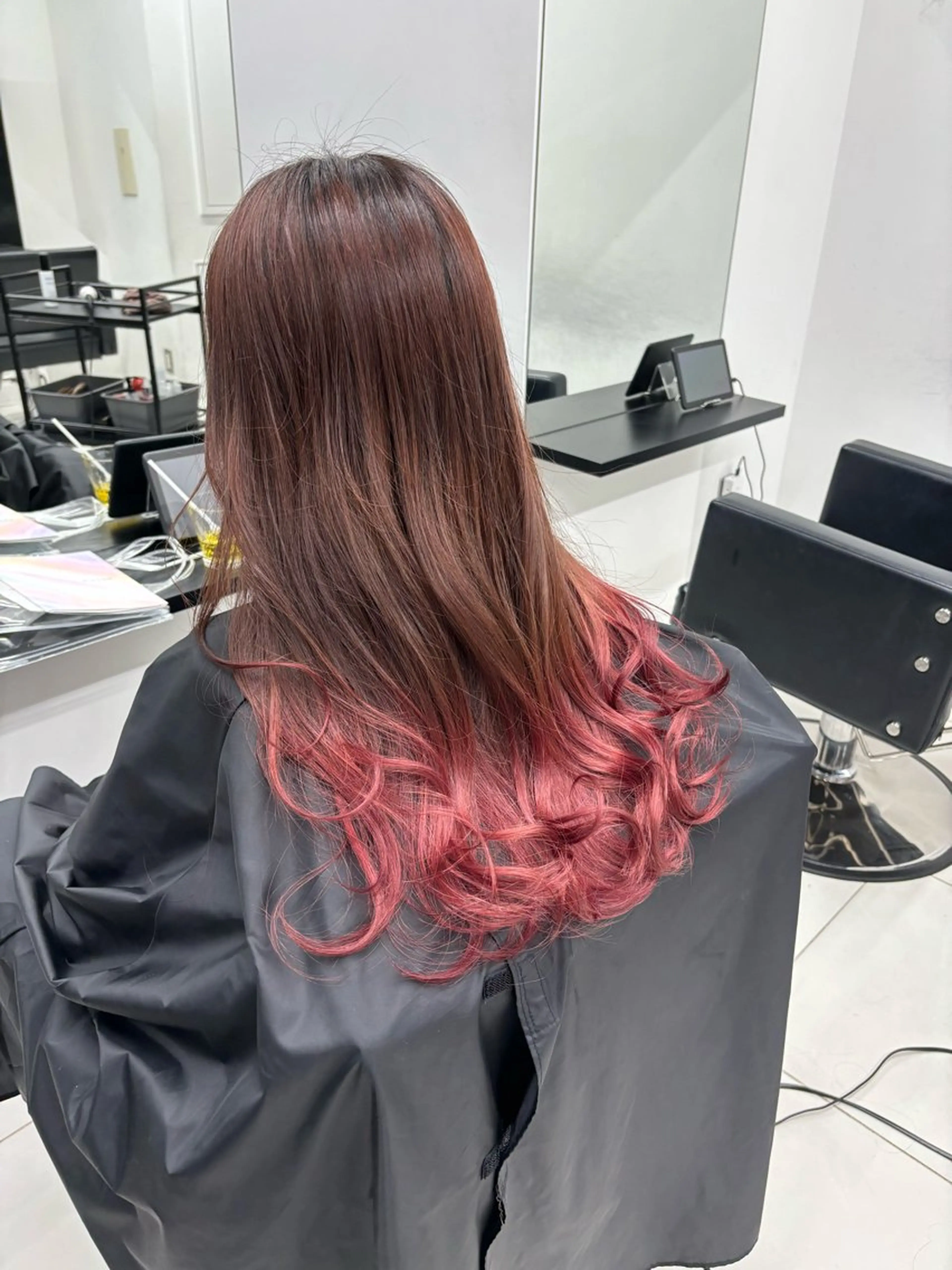 ロング ヘアカラー トリートメント 韓国レイヤー/ヘア カラー🎀ayamiのヘアスタイル