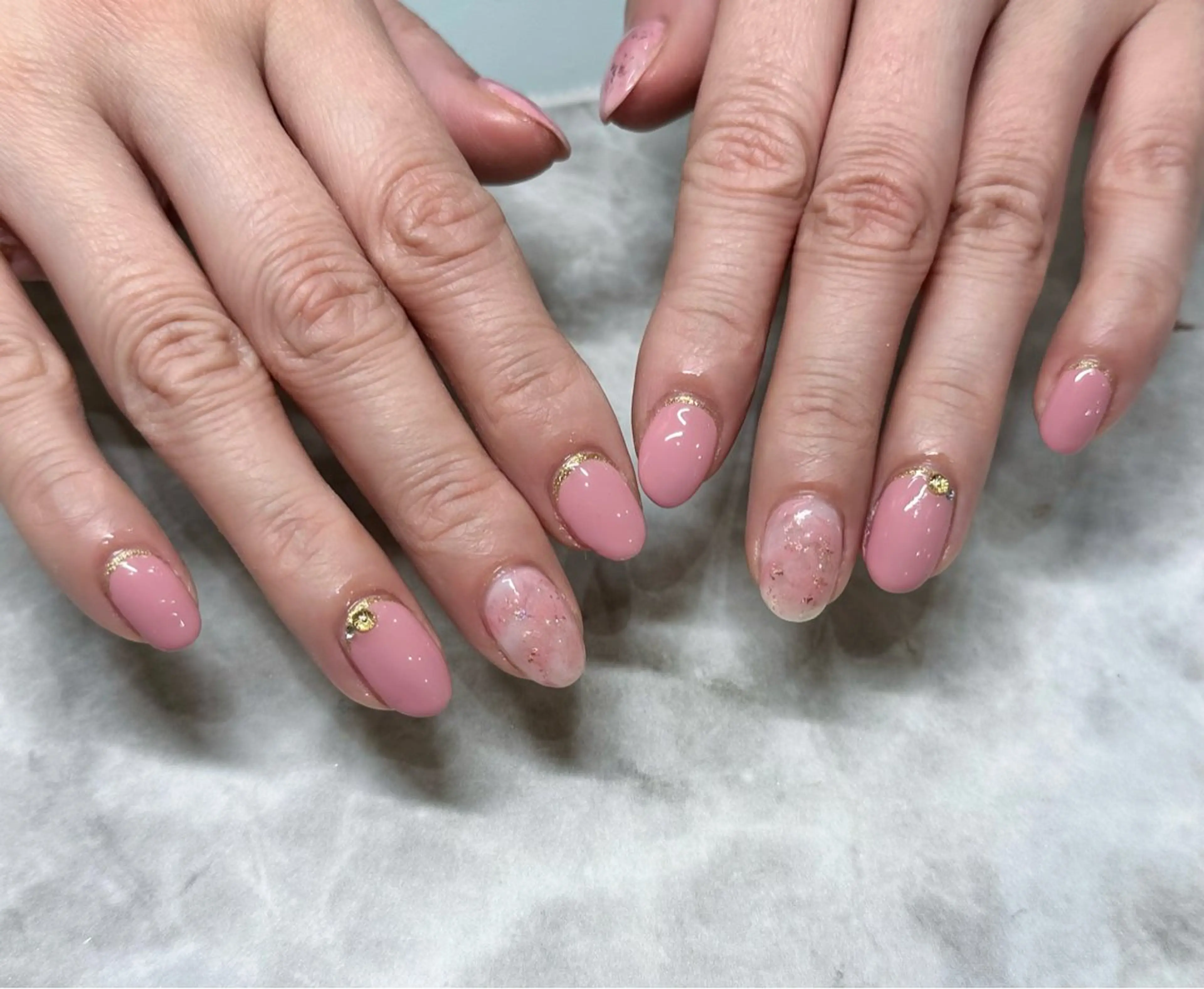 ネイル アートネイル ピンク 春ネイル Rich to 各務原店所属・冨山 きくののネイルデザイン