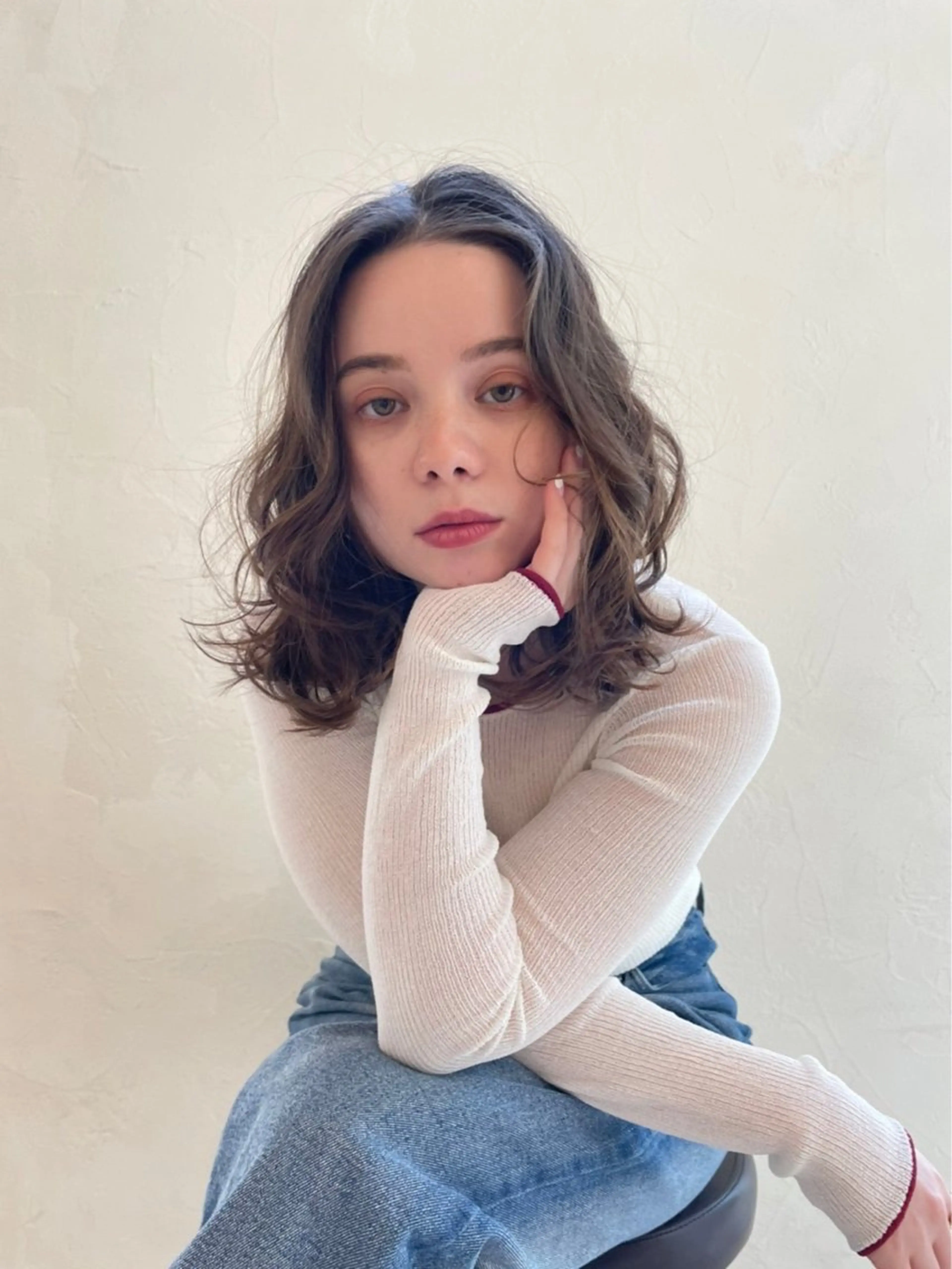 ミディアム パーマ 土屋 美賀のヘアスタイル