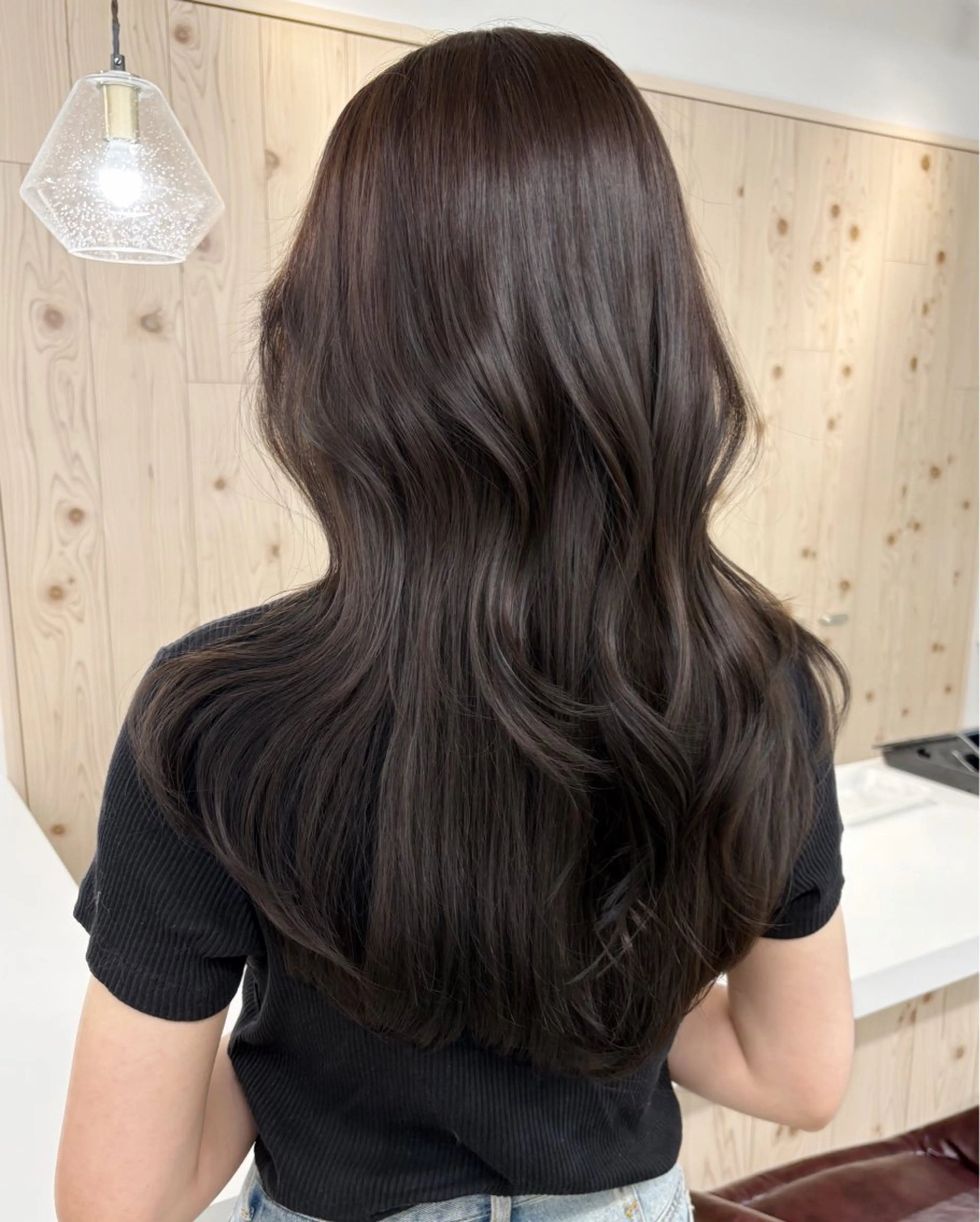 ロング カラー カット ヘアカラー トリートメント ヘアセット 新宿/韓国ヘア/ 髪質改善ストレートのヘアスタイル