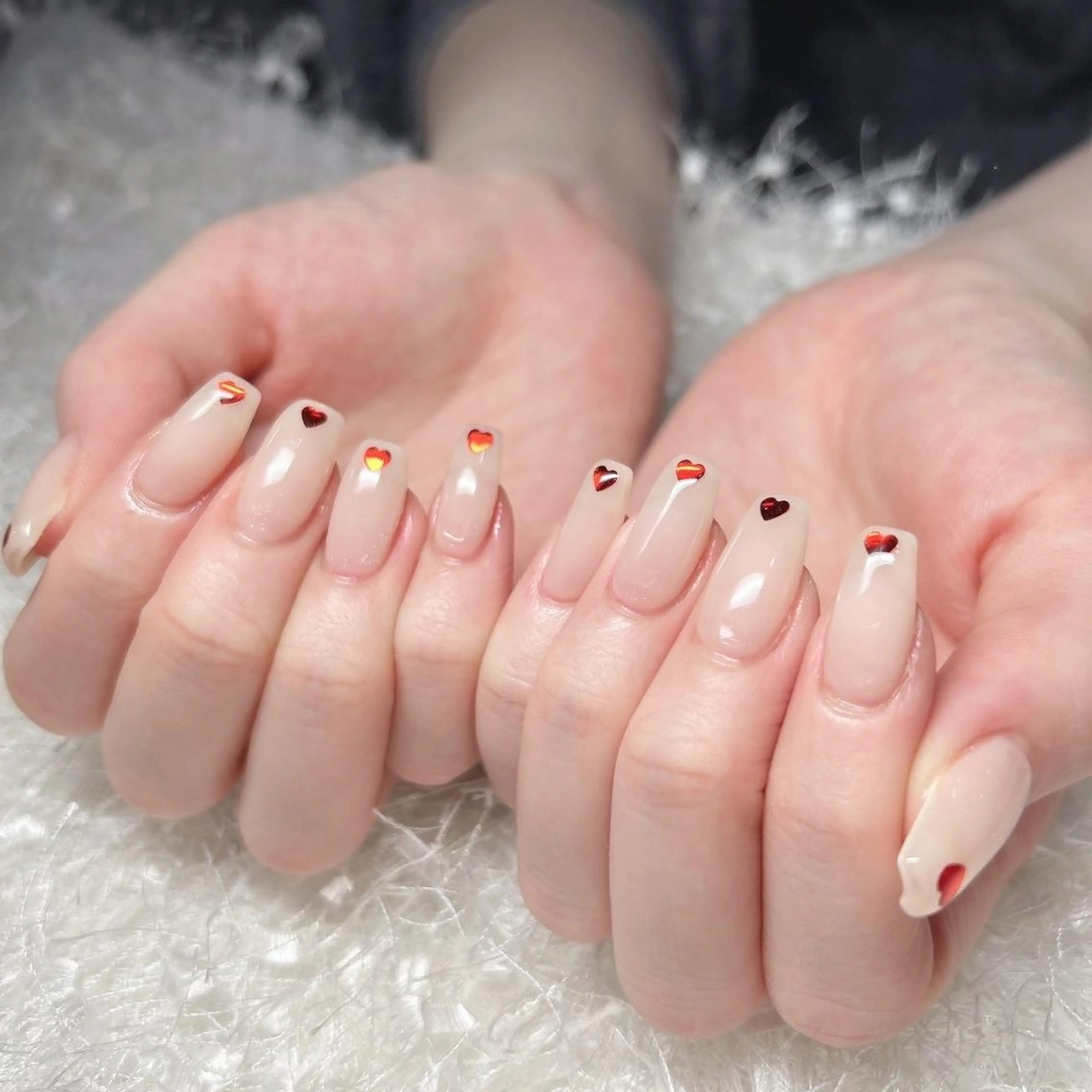 ネイル 長さ出し フレンチネイル ジェルネイル グラデーション 韓国ネイル ハンドネイル Nail&eye Belire 新宿のネイルデザイン