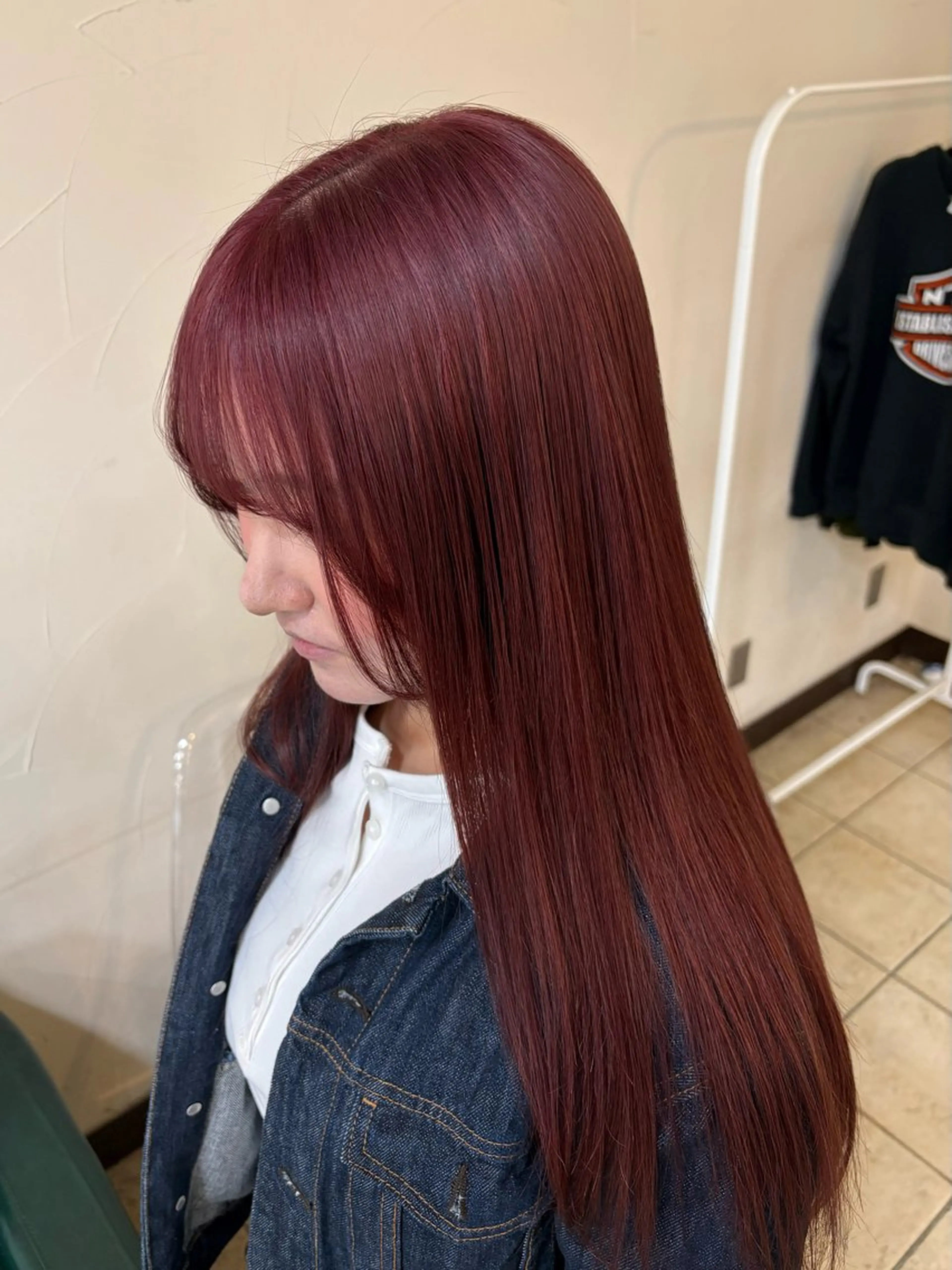 ロング カラー ラベンダーカラー ラベンダーピンク ピンクカラー ヘアカラー トリートメント スズキ ユウナのヘアスタイル