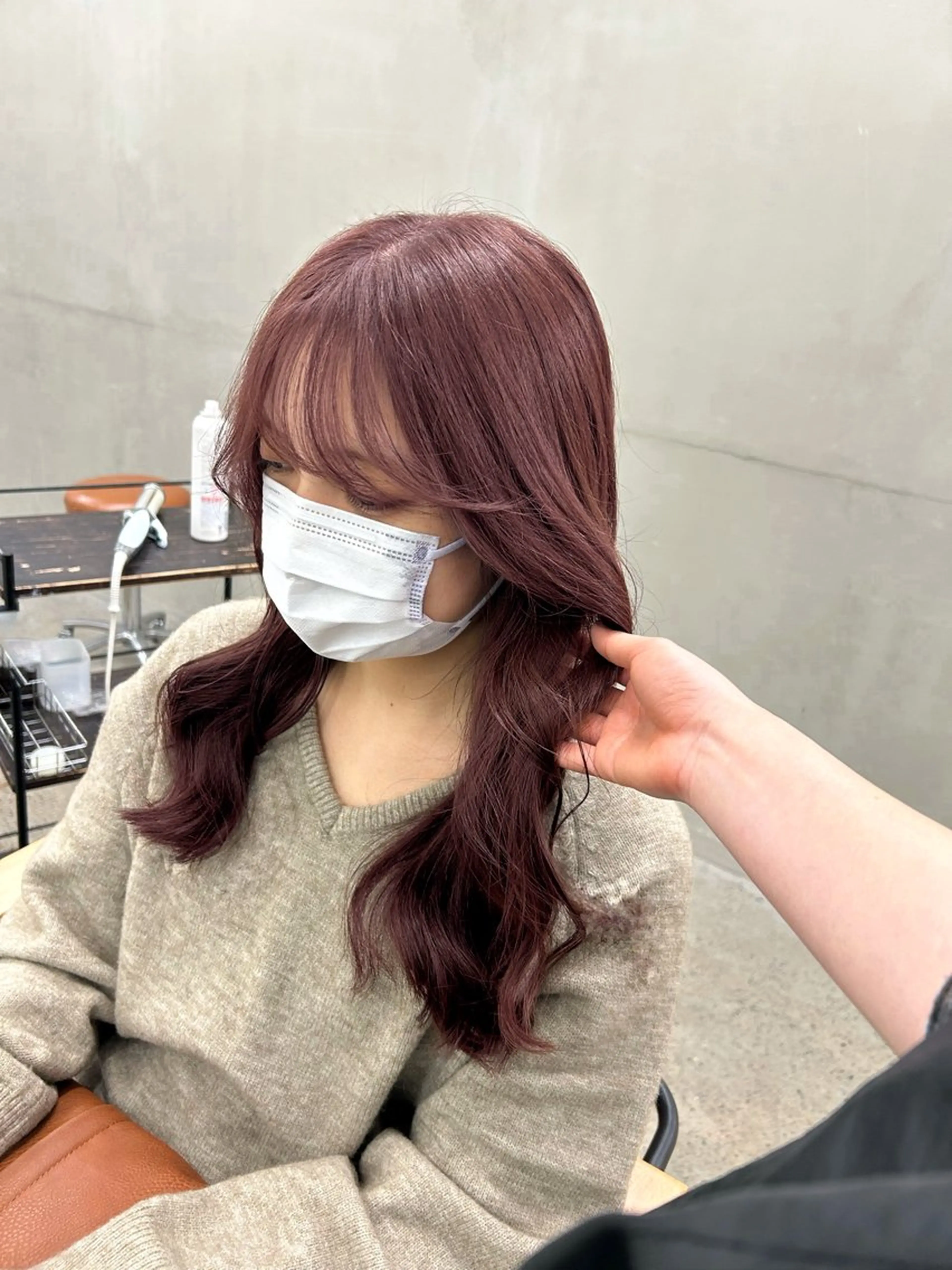 ブリーチなしダブルカラー➕顔周りカット➕補修トリートメントの写真