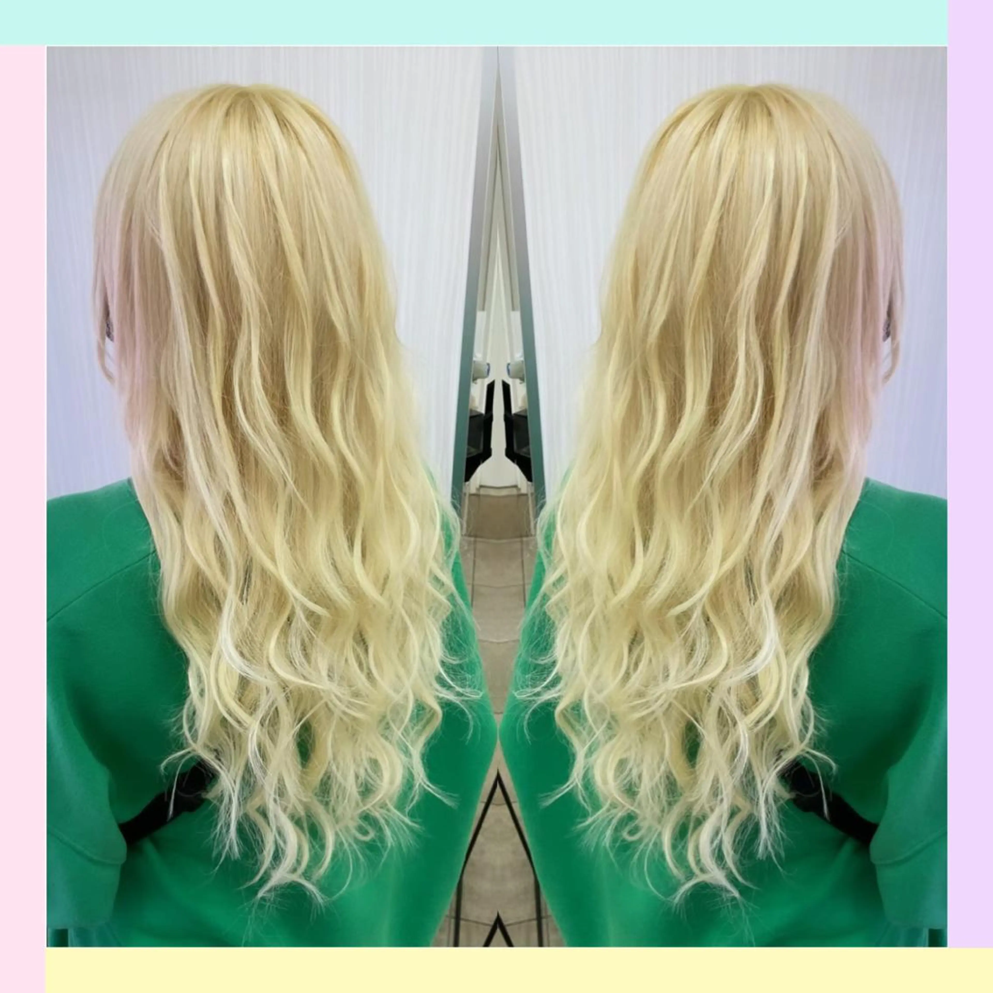 ロング カラー カット ヘアカラー トリートメント エクステ ヘアセット れん/ハイトーン /エクステ/韓国風のヘアスタイル