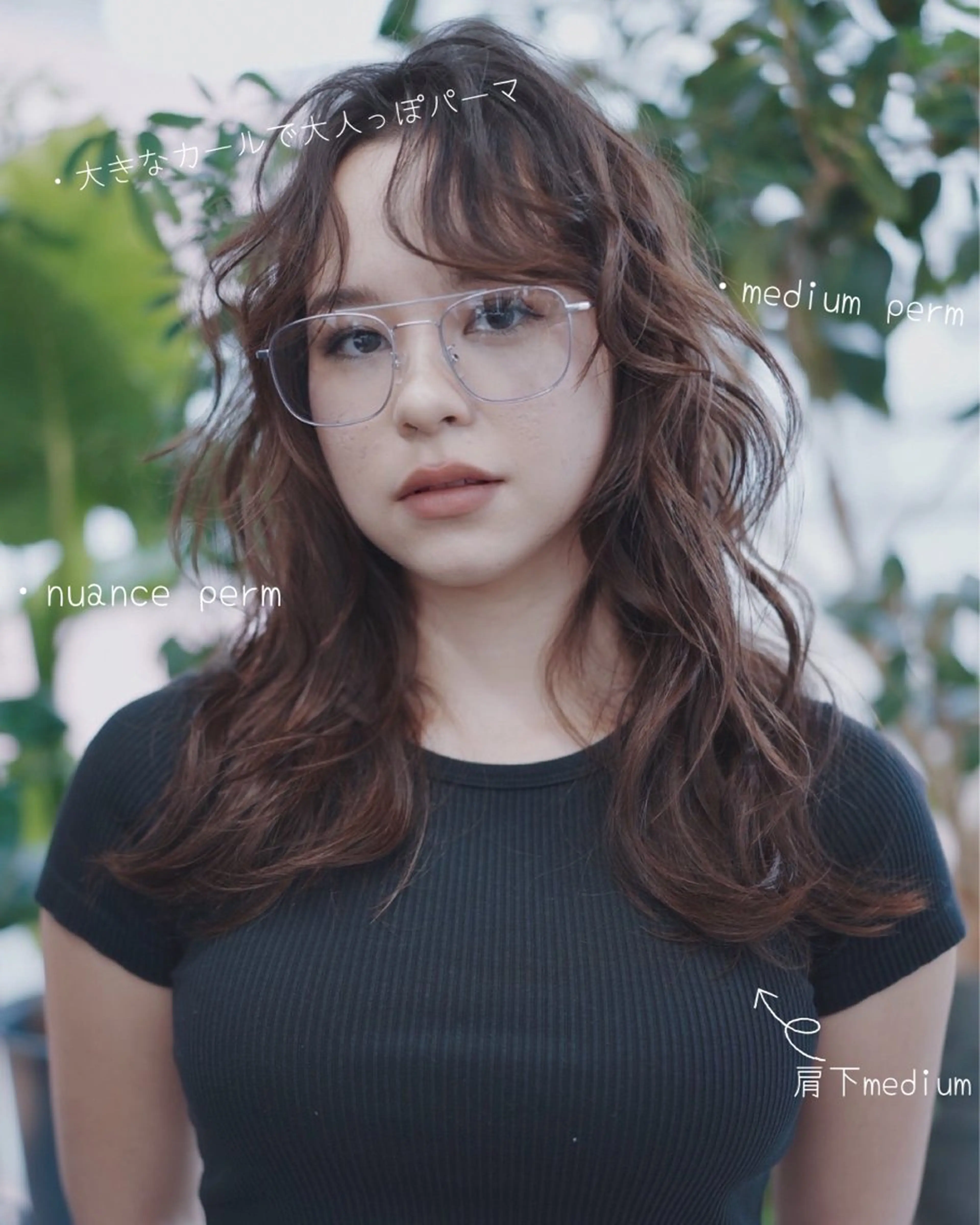 ミディアム ミディアムパーマ 渡辺 良城のヘアスタイル