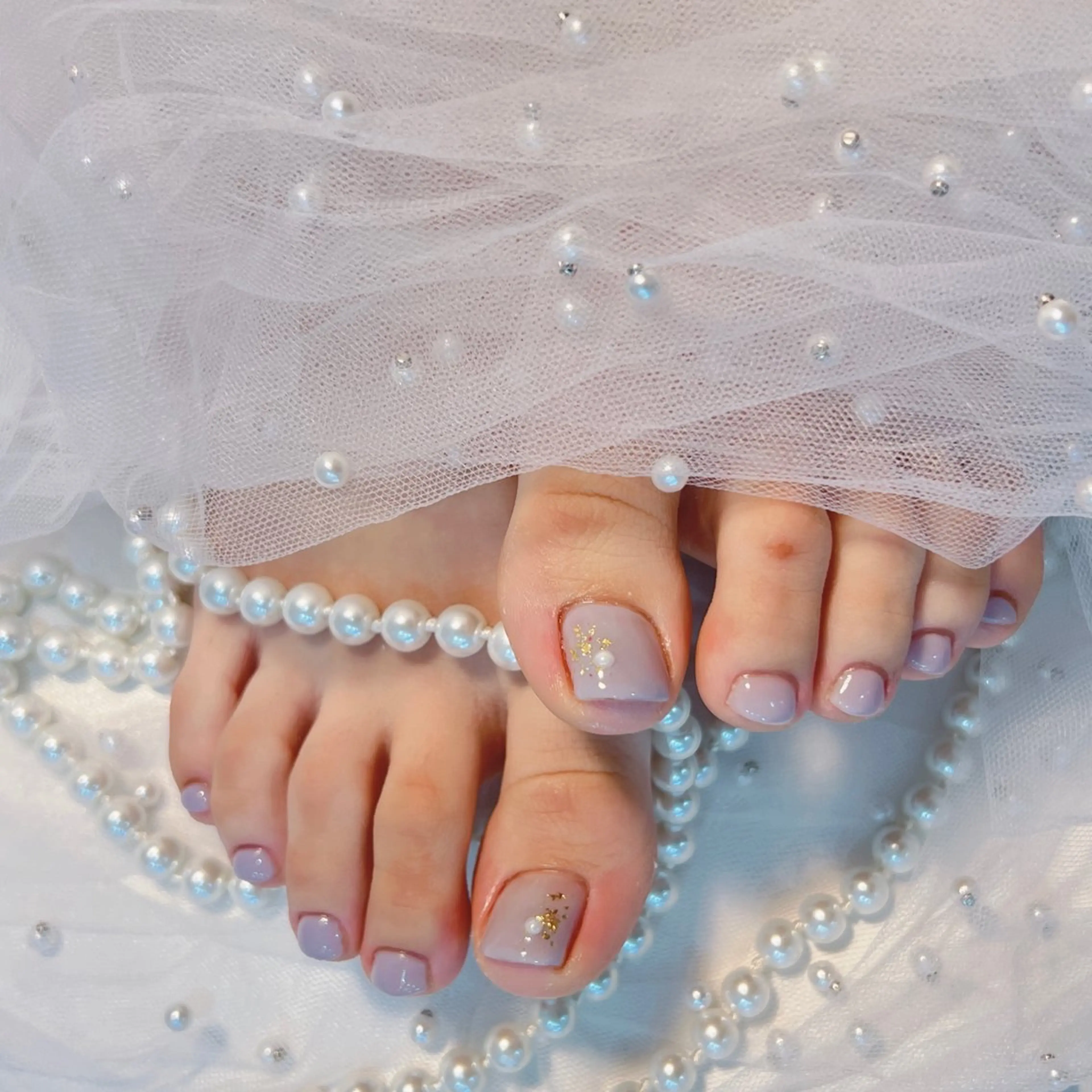 ネイル アートネイル フラッシュネイル フレンチネイル ジェルネイル ガラスフレンチ You&Me Yukiのネイルデザイン