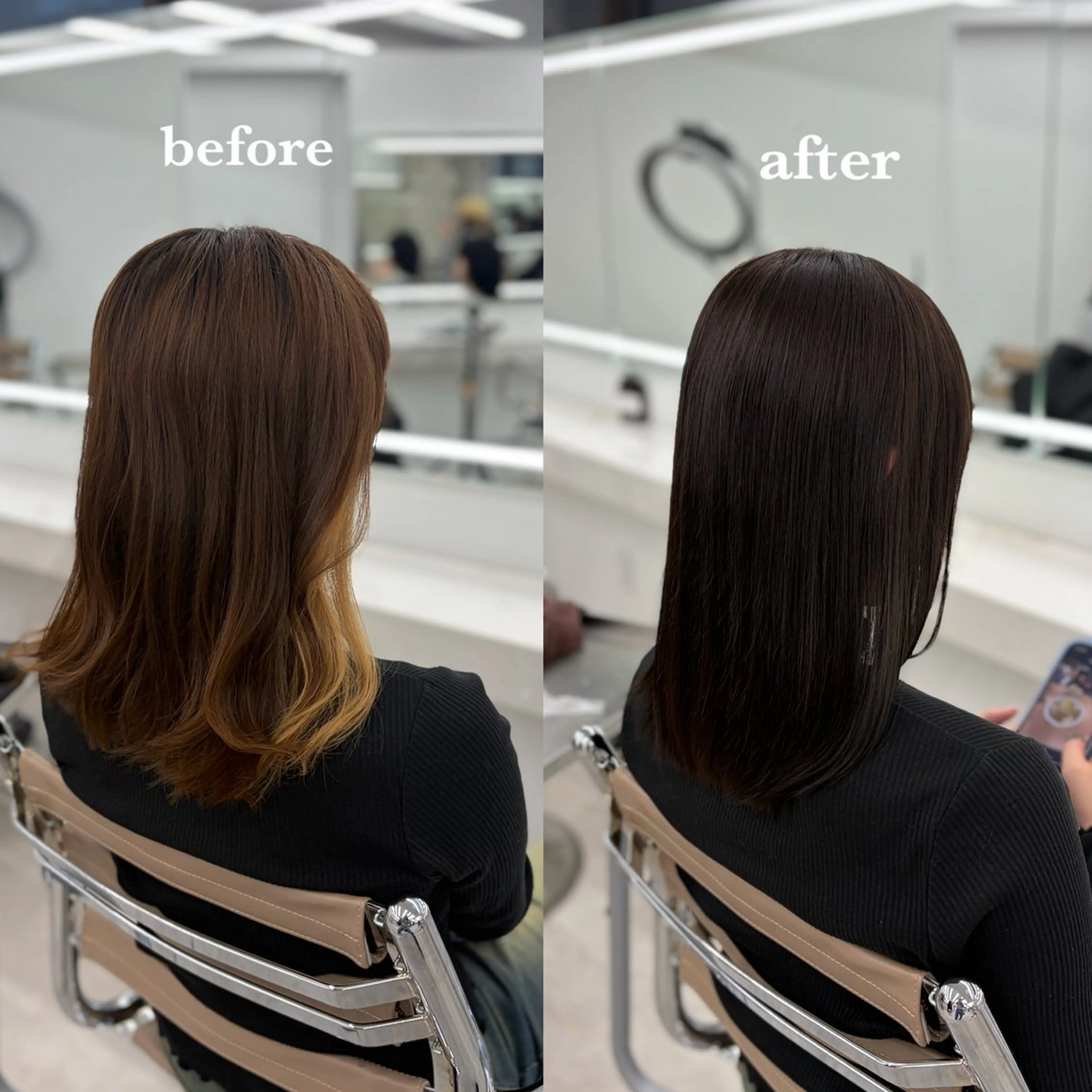 ミディアム カット ヘアカラー Lutia新宿/ sumiのヘアスタイル