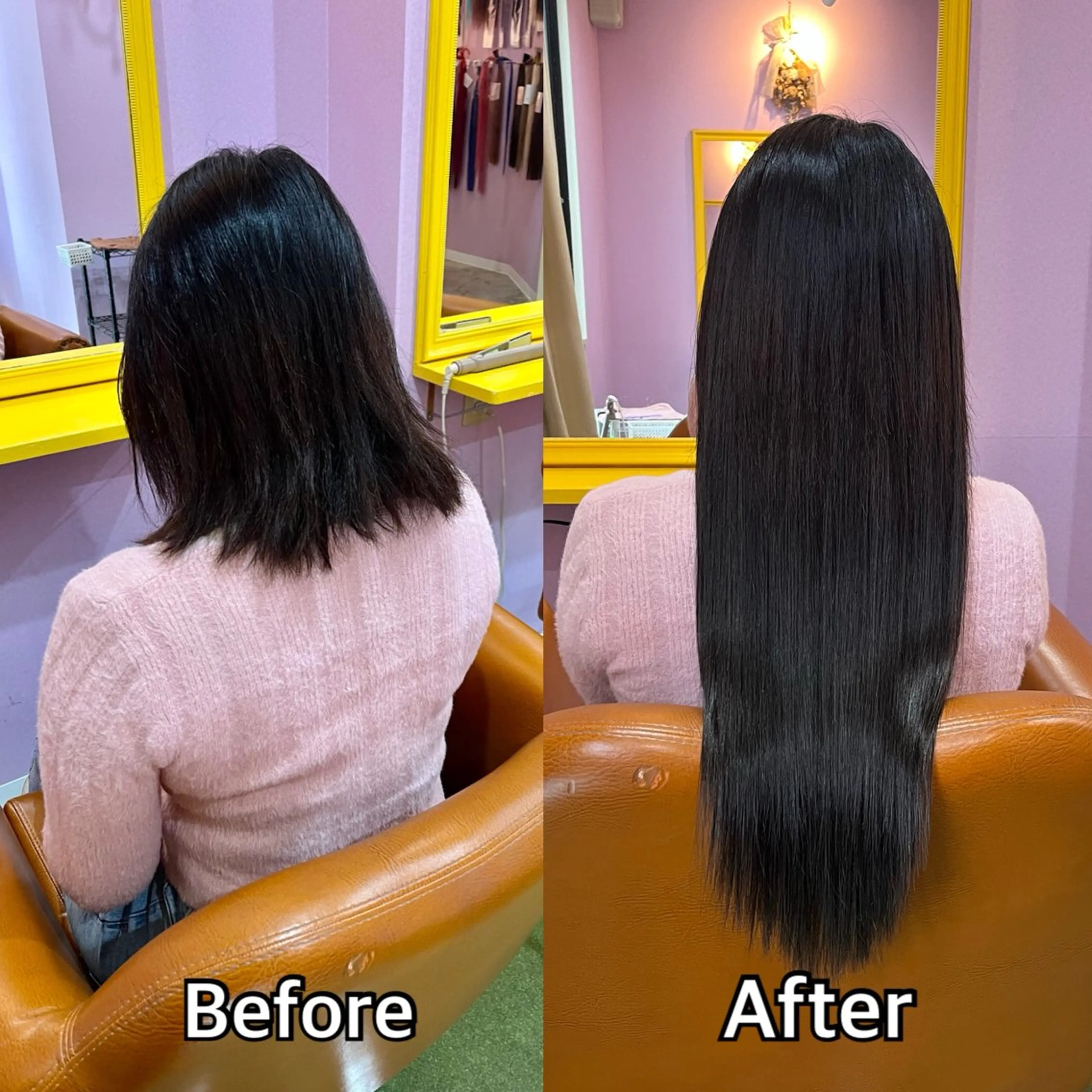 ロング シール＋ちび編み込み エクステ梅田🐨のヘアスタイル